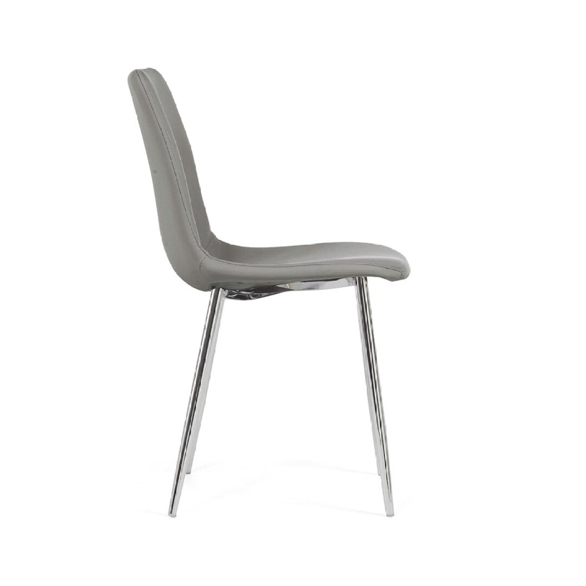 Astrid Grey Faux Leather and Chrome Dining Chairs – image 4