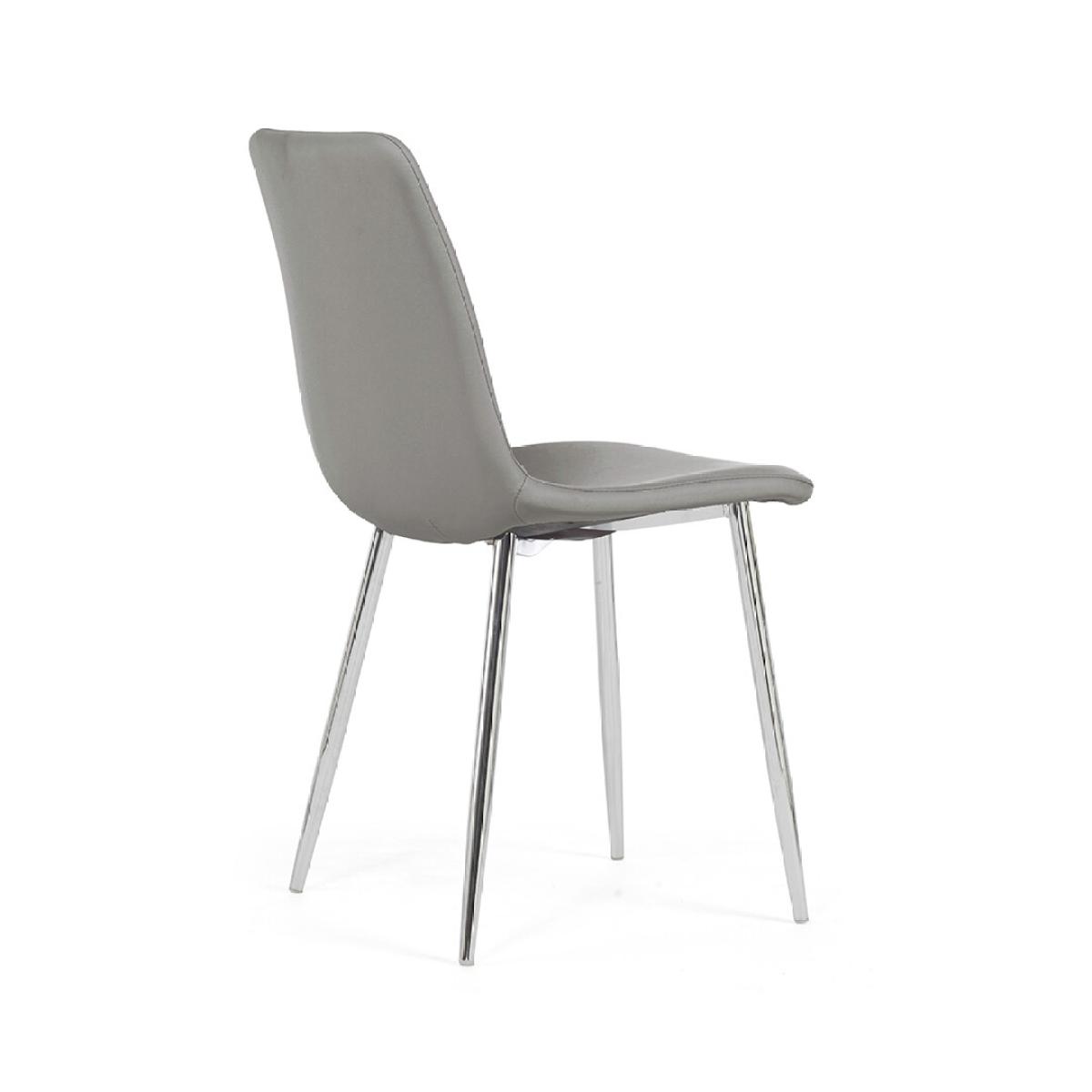 Astrid Grey Faux Leather and Chrome Dining Chairs – image 5