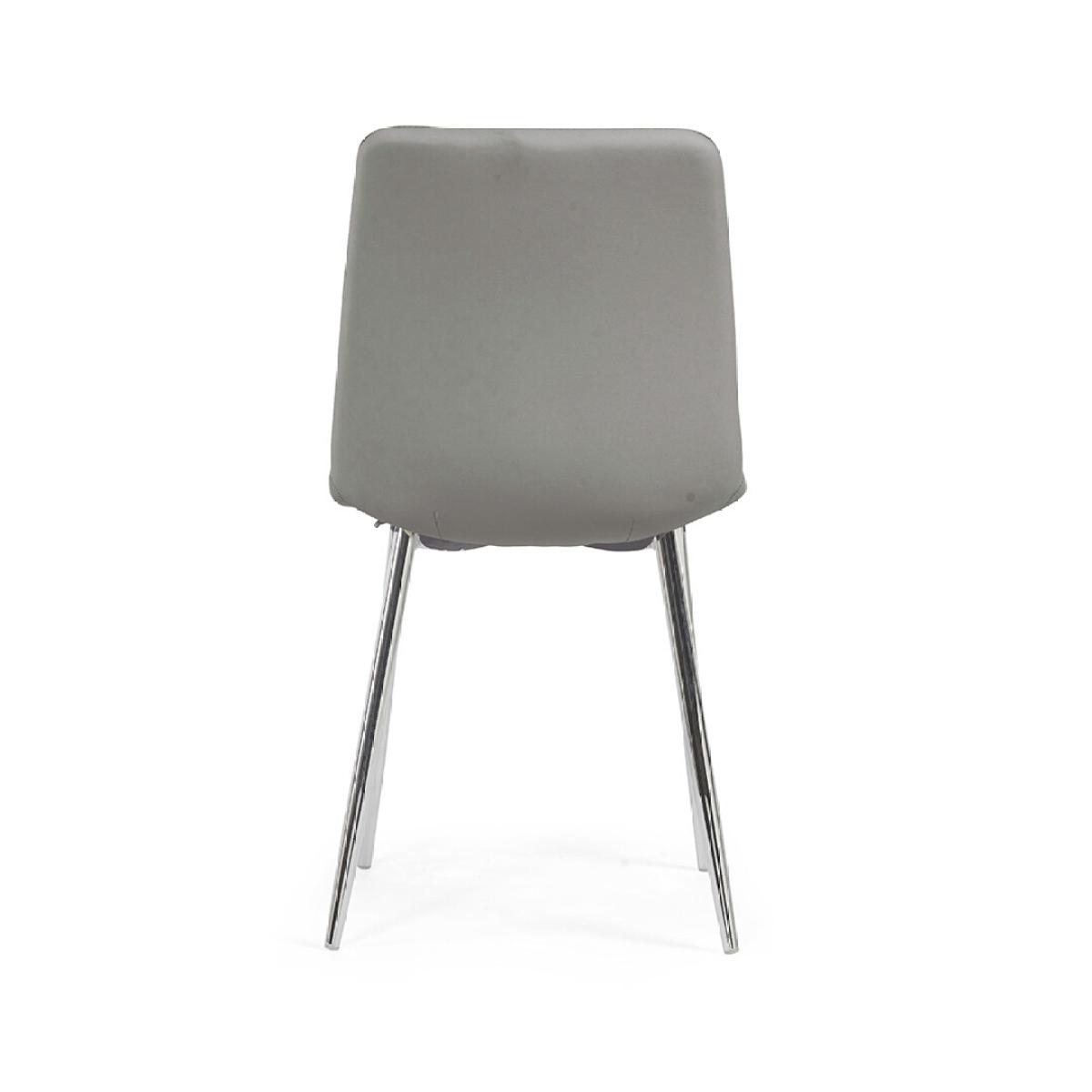 Astrid Grey Faux Leather and Chrome Dining Chairs – image 6