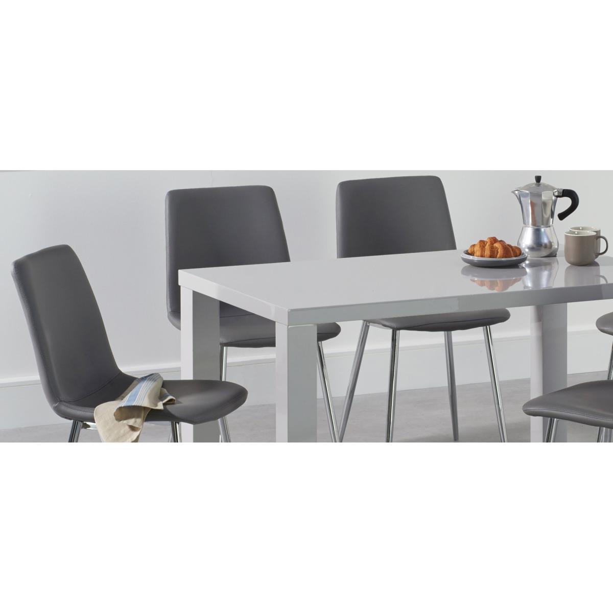Astrid Grey Faux Leather and Chrome Dining Chairs – image 9