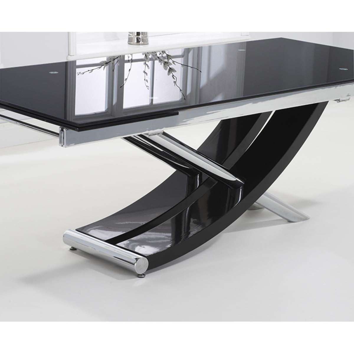 Hilton 210cm Extending Black Glass Dining Table with Malaga Chairs – image 6