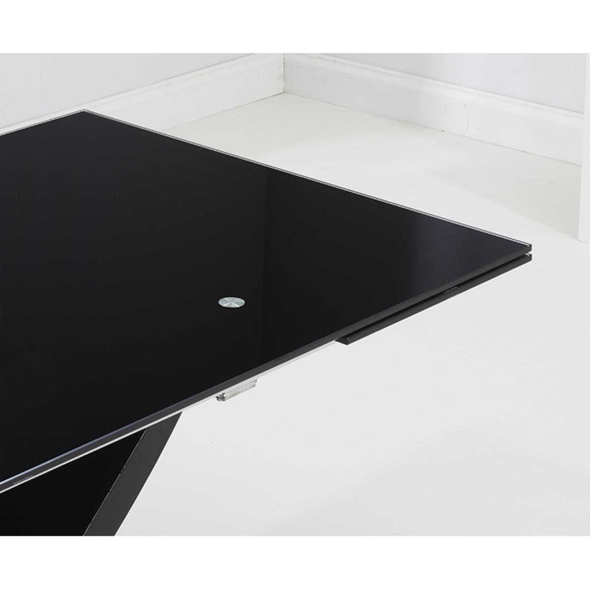 Hilton 210cm Extending Black Glass Dining Table with Malaga Chairs – image 7