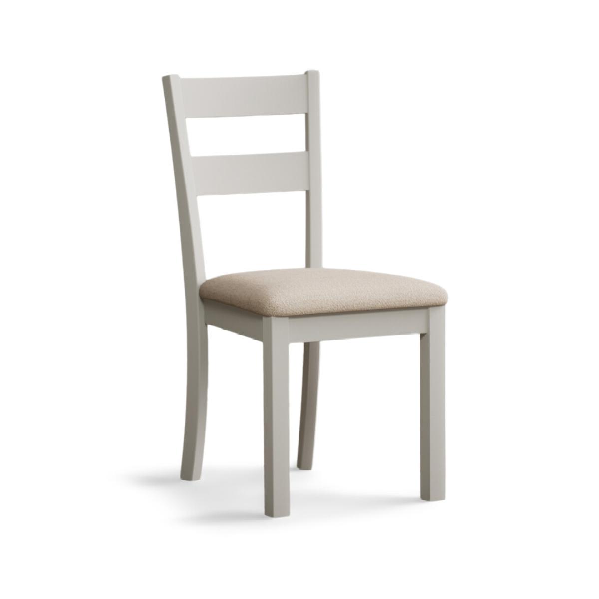 Kendal Signal White Painted Dining Chairs with Linen Fabric Seat Pad – image 5