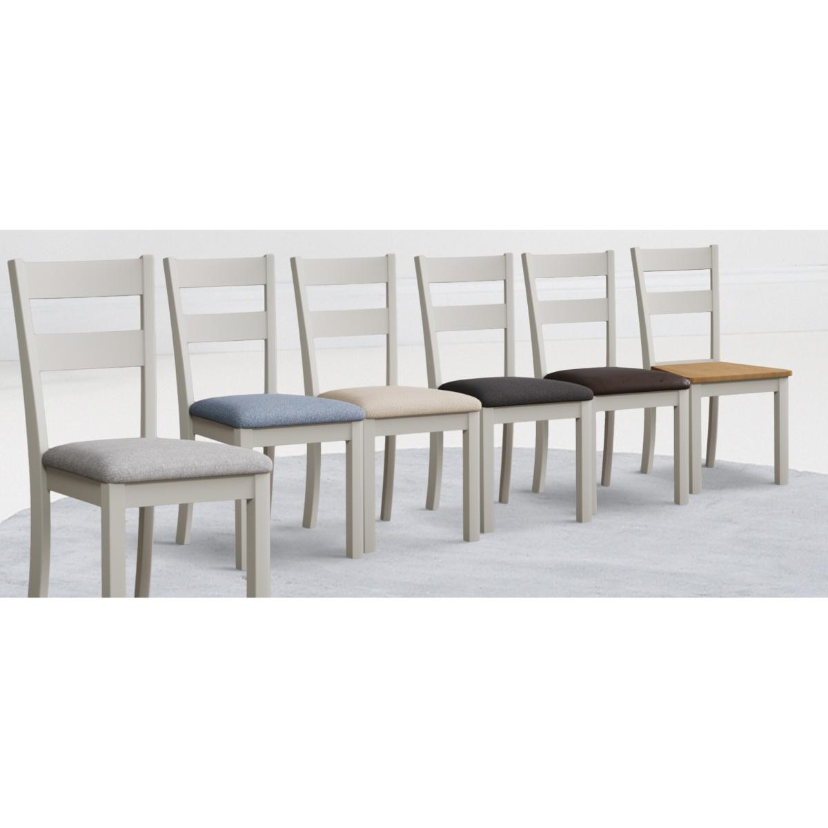 Kendal Signal White Painted Dining Chairs with Linen Fabric Seat Pad – image 6