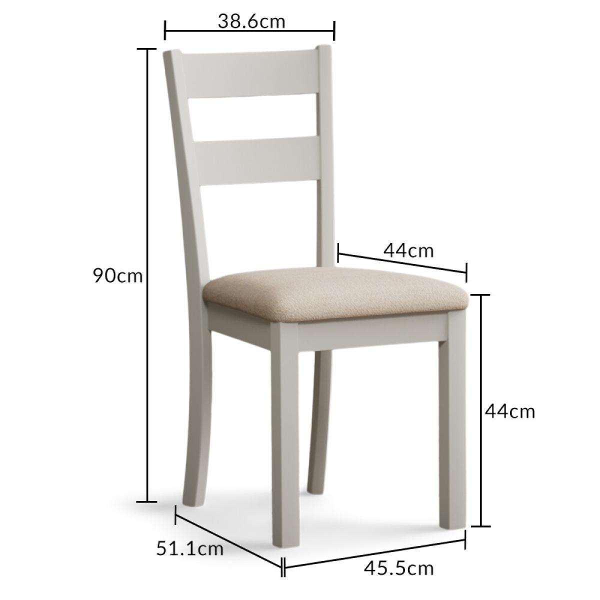 Kendal Signal White Painted Dining Chairs with Linen Fabric Seat Pad – image 9