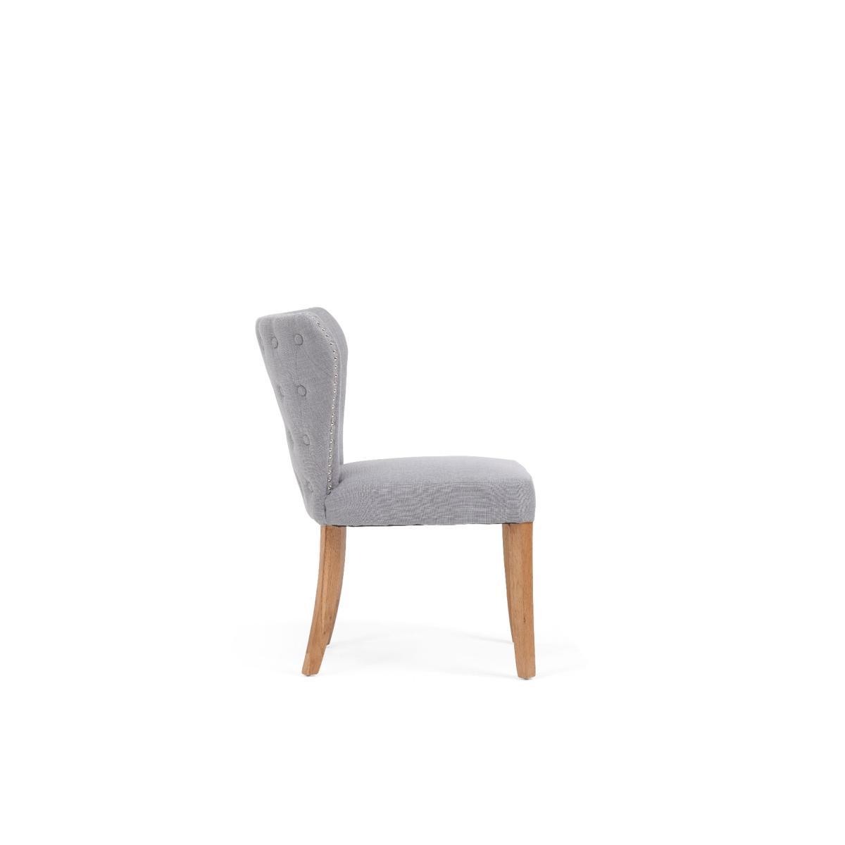 Verona 110cm Solid Oak Round Table with Isobel Fabric Chairs - Grey, 4 Chairs – image 14