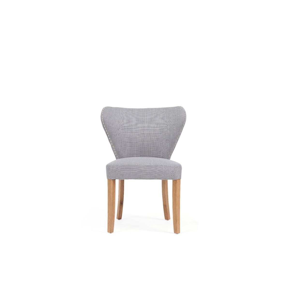 Verona 110cm Solid Oak Round Table with Isobel Fabric Chairs - Grey, 4 Chairs – image 7