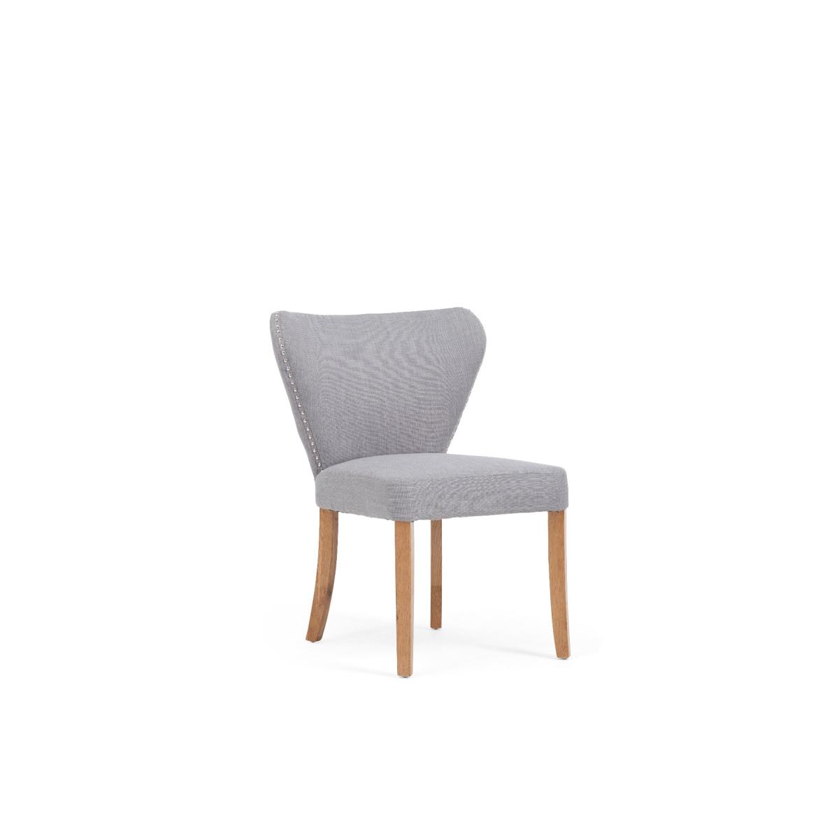 Verona 110cm Solid Oak Round Table with Isobel Fabric Chairs - Grey, 4 Chairs – image 8