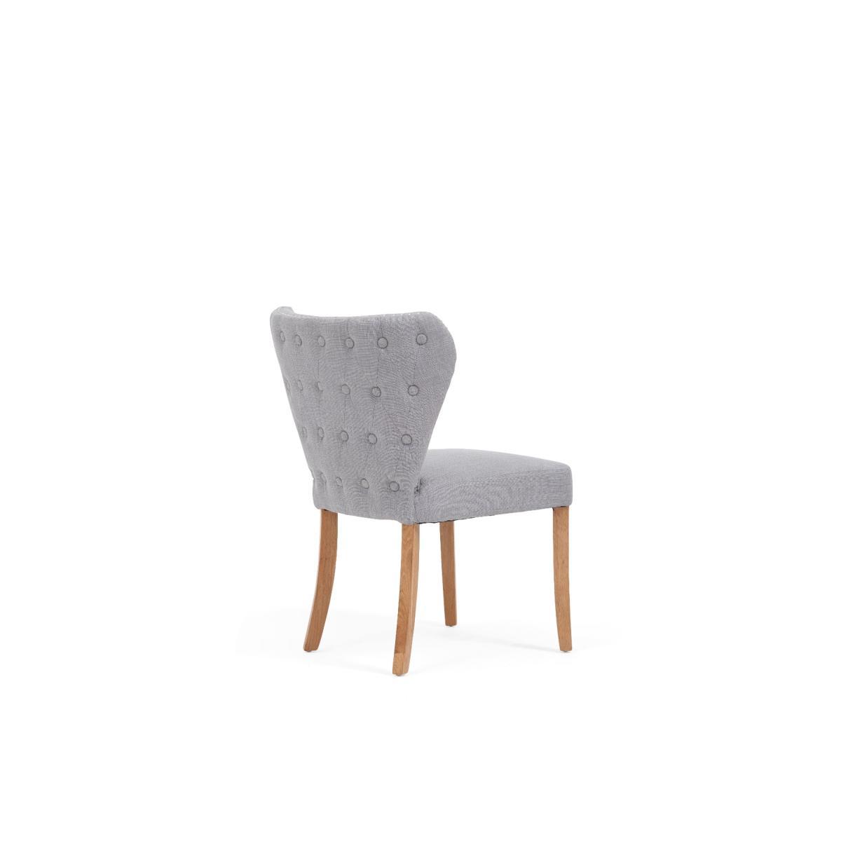 Verona 110cm Solid Oak Round Table with Isobel Fabric Chairs - Grey, 4 Chairs – image 9