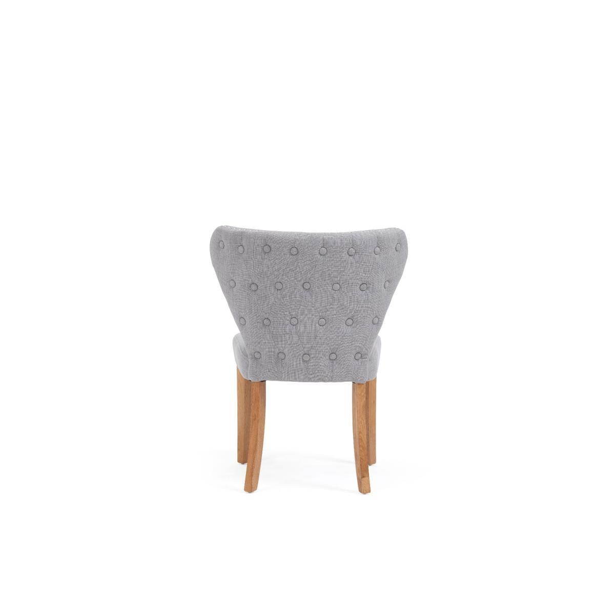 Verona 110cm Solid Oak Round Table with Isobel Fabric Chairs - Grey, 4 Chairs – image 10