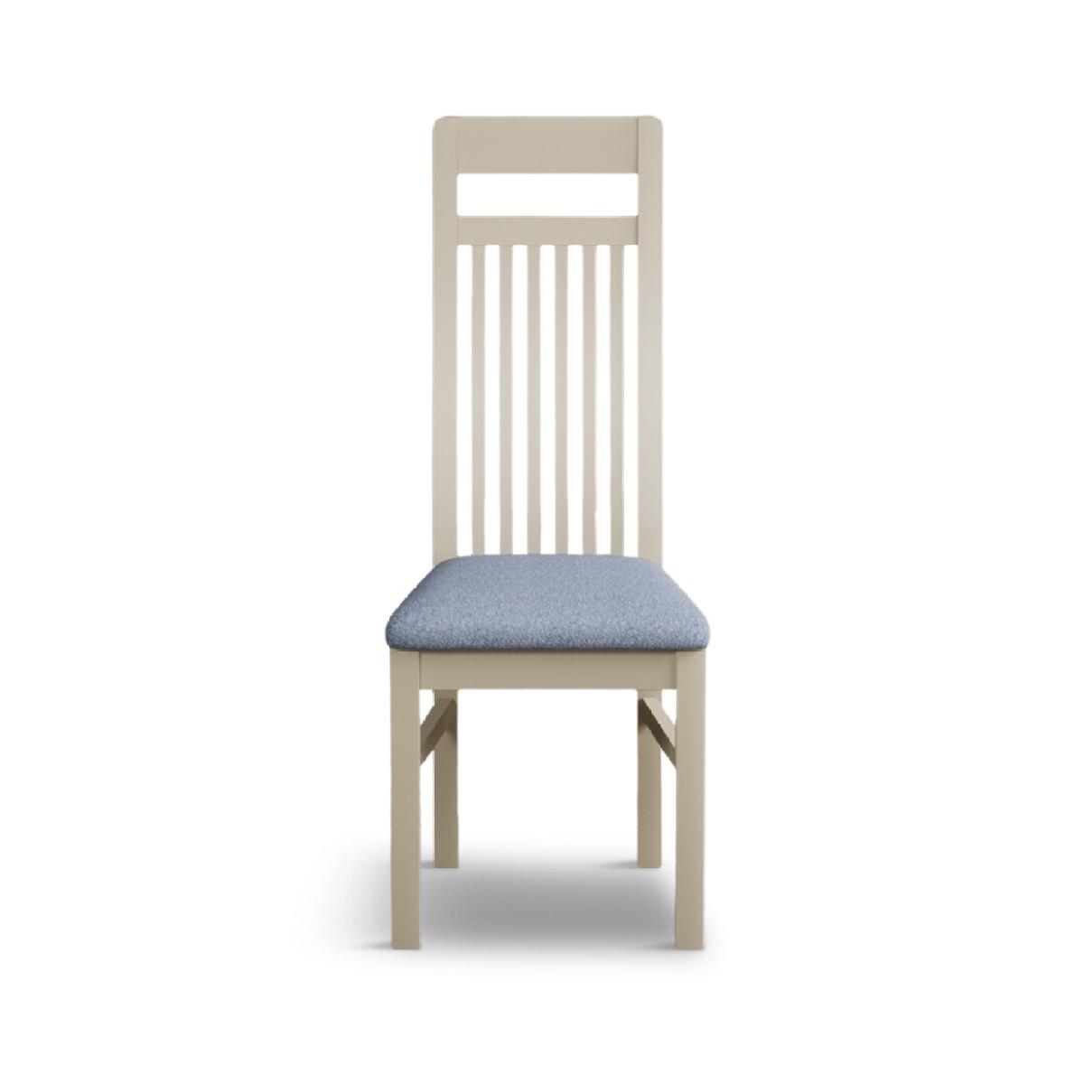 Monroe Cream Painted Dining Chairs with Sky Blue Fabric Seat Pad – image 4
