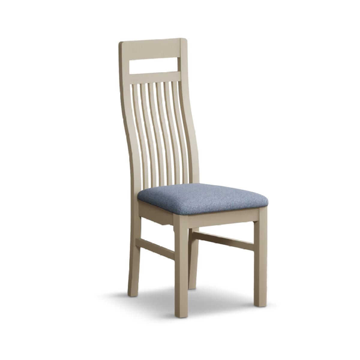 Monroe Cream Painted Dining Chairs with Sky Blue Fabric Seat Pad – image 5