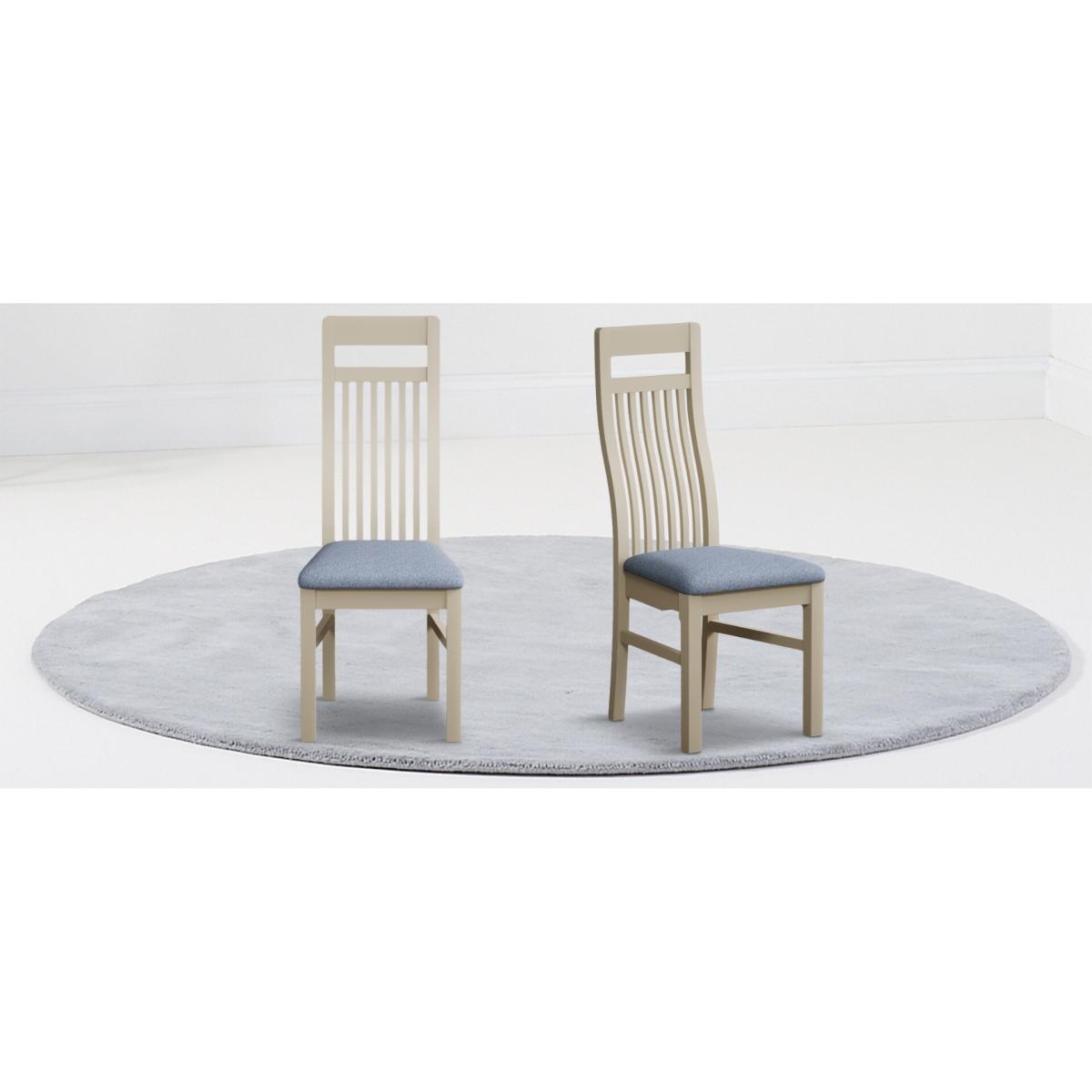 Monroe Cream Painted Dining Chairs with Sky Blue Fabric Seat Pad – image 8