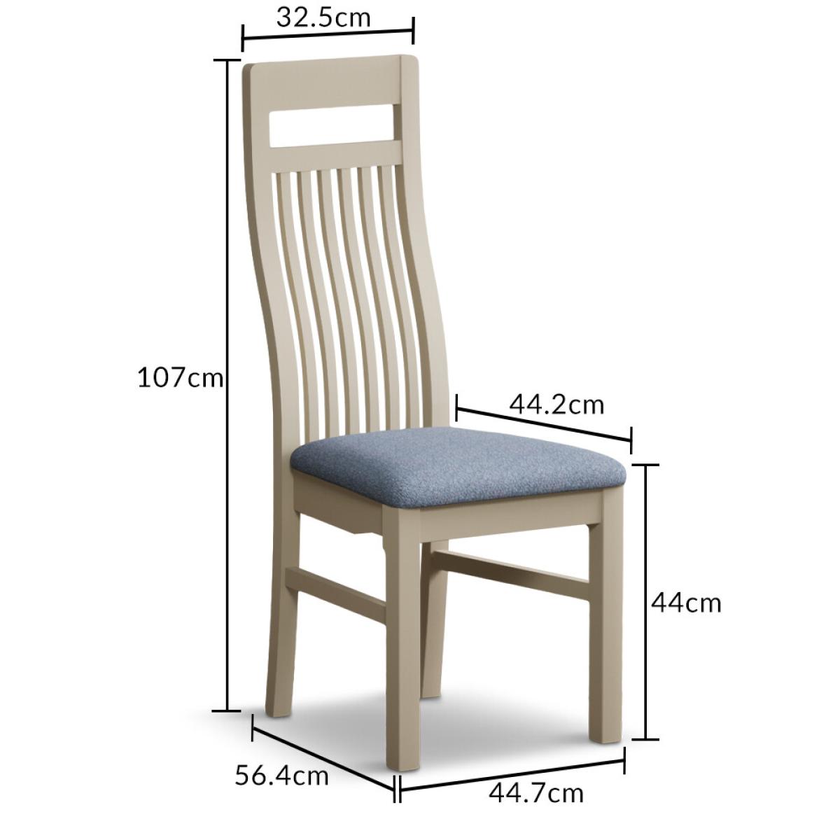 Monroe Cream Painted Dining Chairs with Sky Blue Fabric Seat Pad – image 10