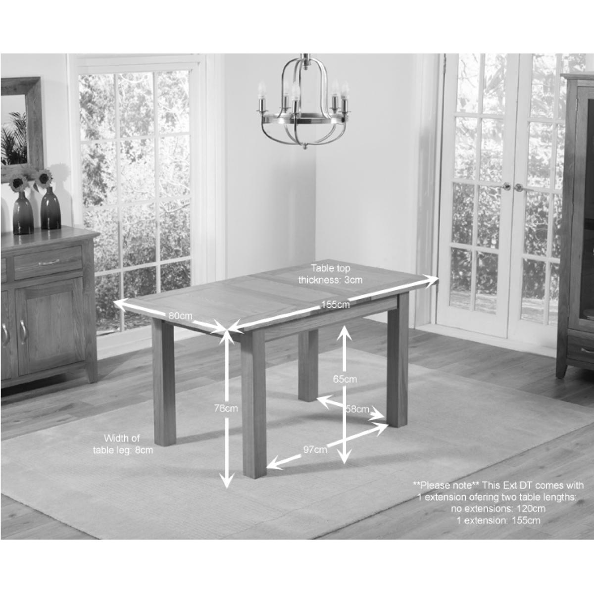 Cheadle 120cm Oak Extending Dining Table with Albany Chairs – image 14