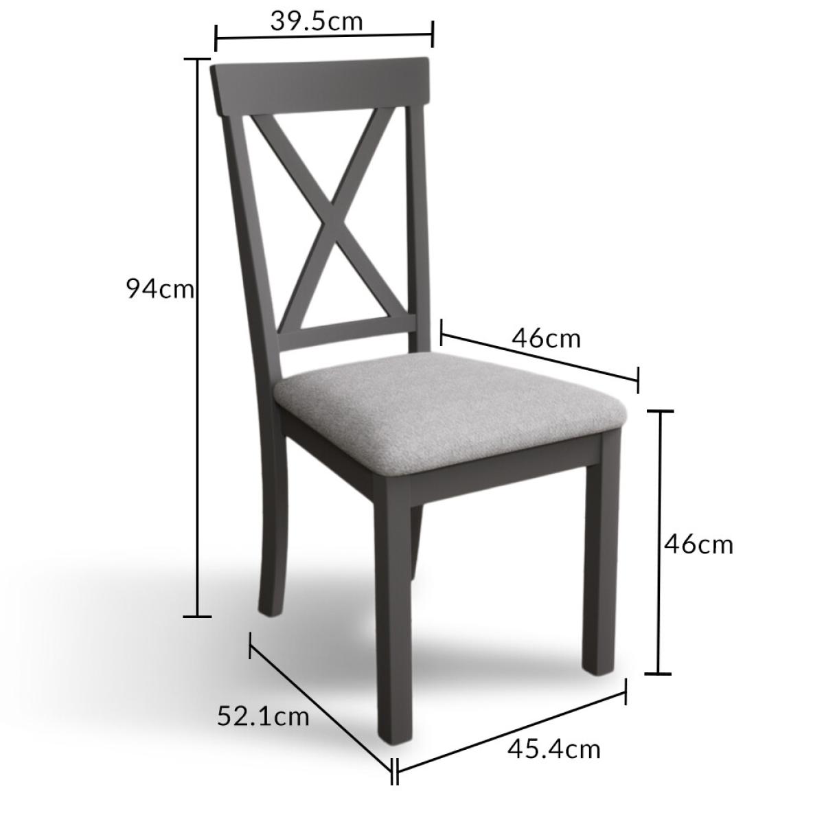 Hertford Mid Grey Dining Chairs with Light Grey Fabric Seat Pad – image 11