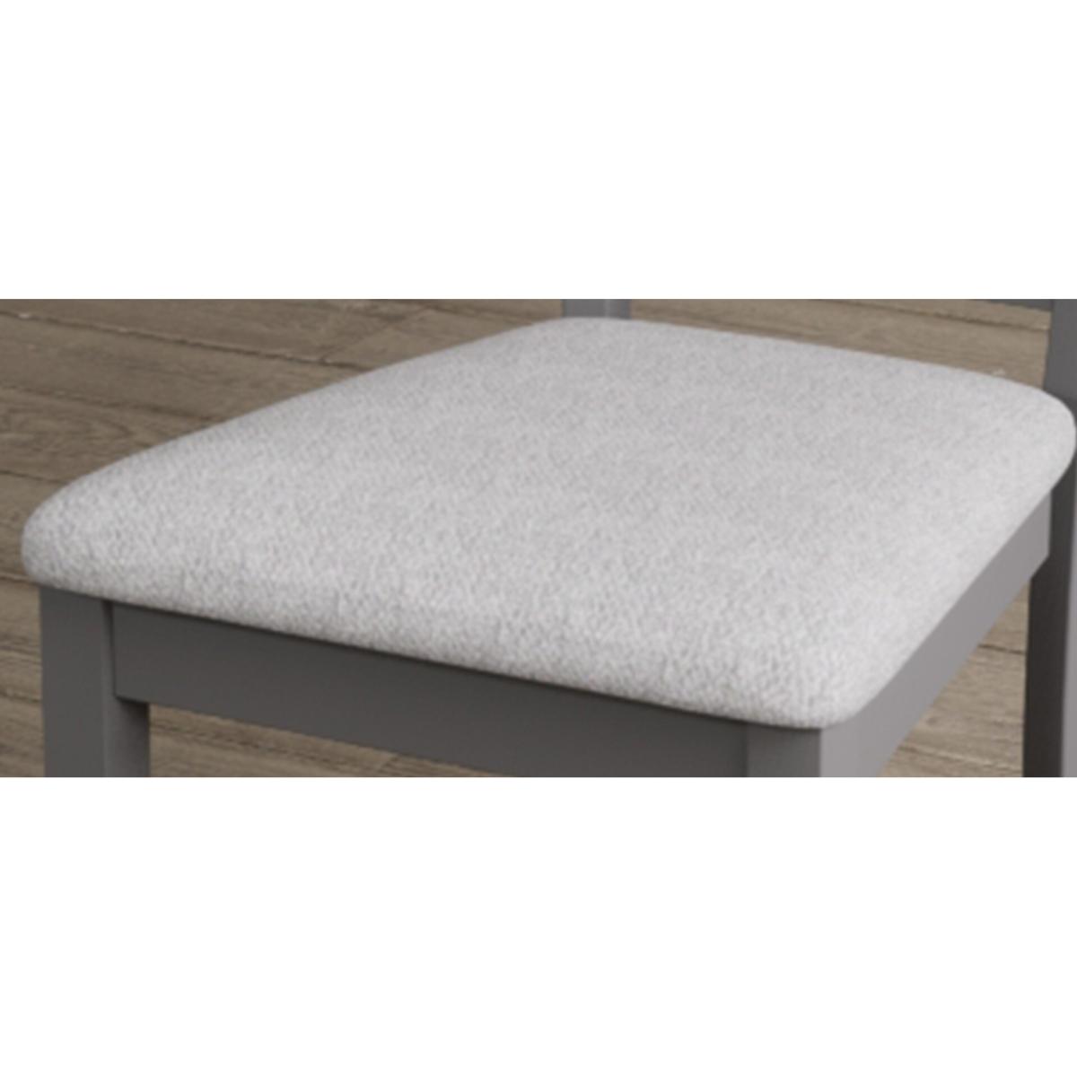 Hertford Mid Grey Dining Chairs with Light Grey Fabric Seat Pad – image 8