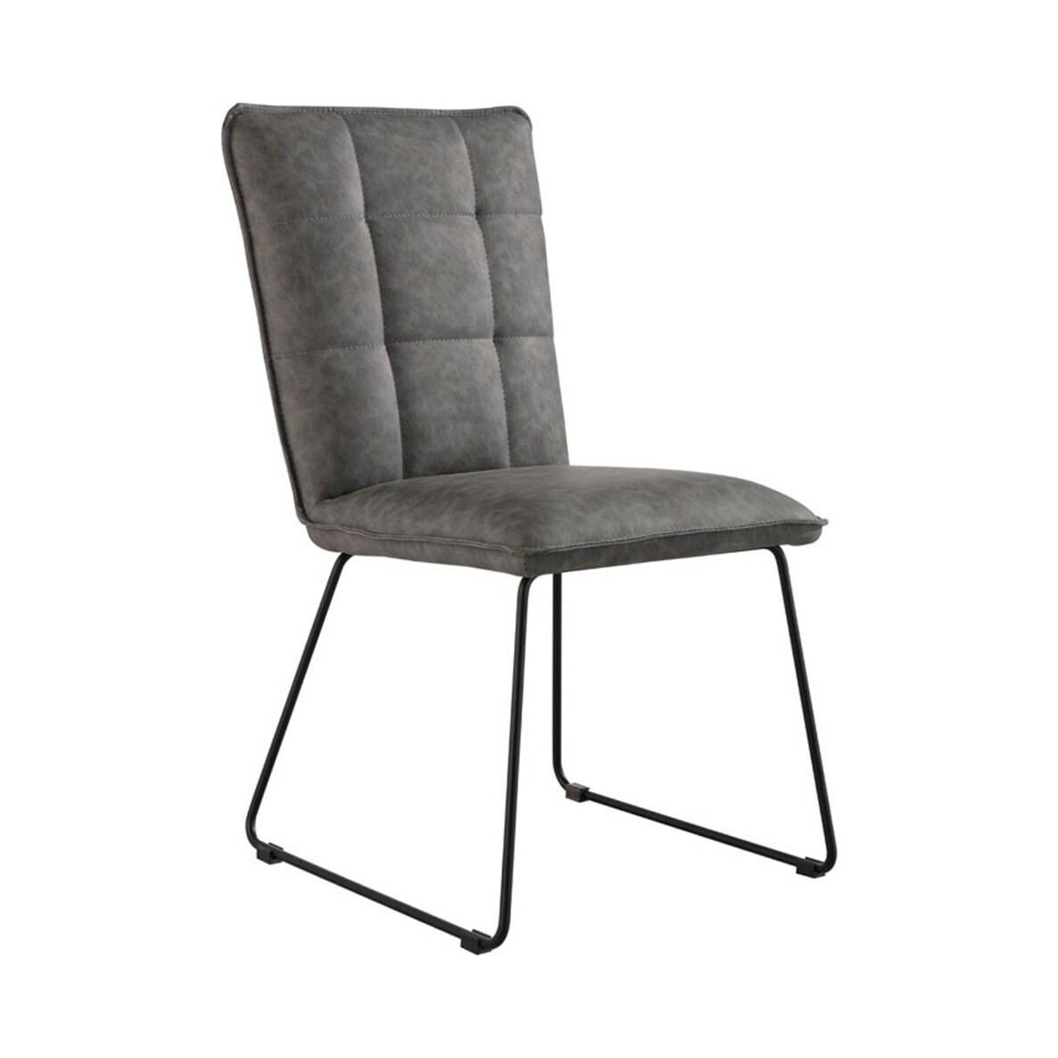 Phoenix Grey Panel Back Chairs with Angled Legs - Grey, 2 Chairs