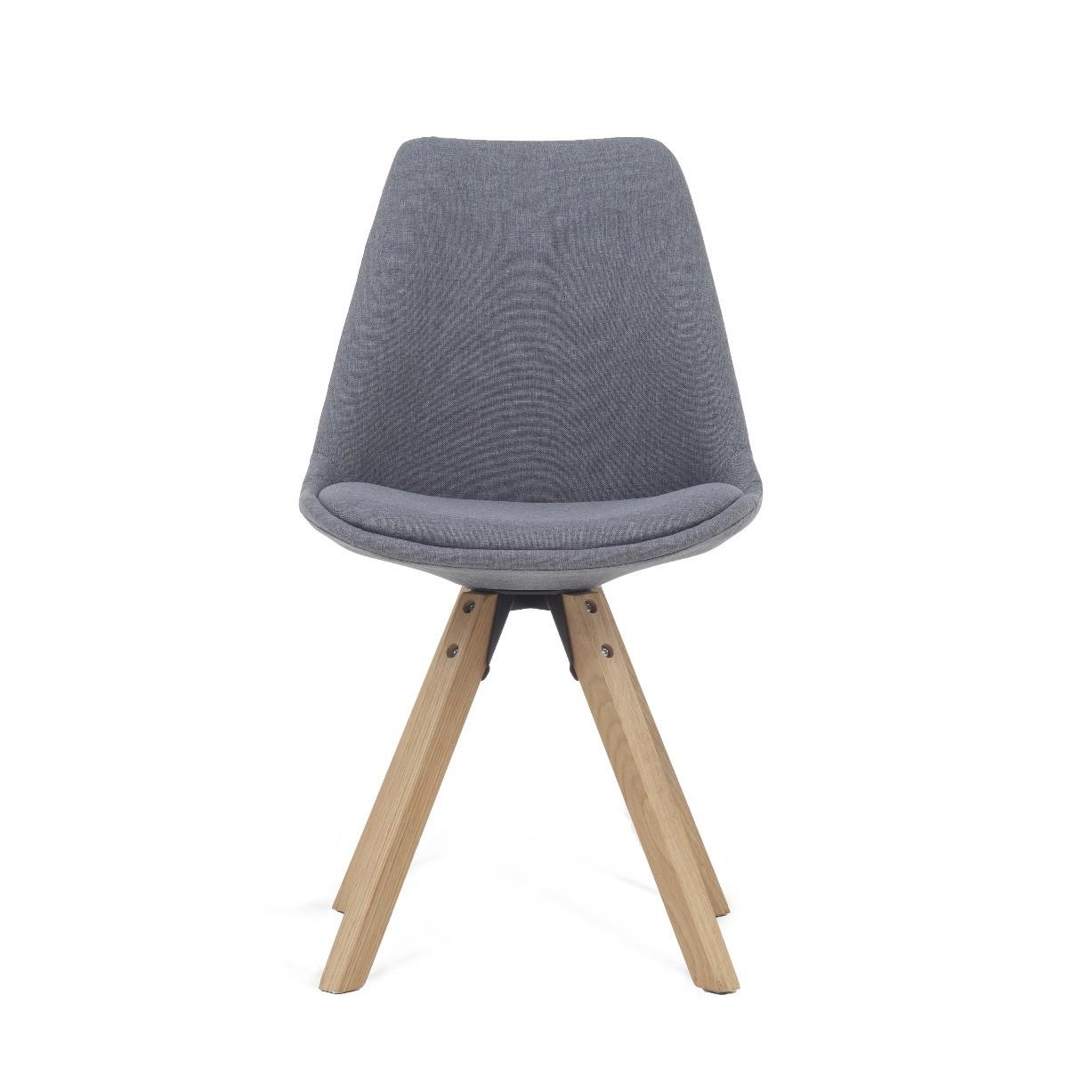 Oscar Dark Grey Fabric Square Leg Dining Chairs - Dark Grey – image 2