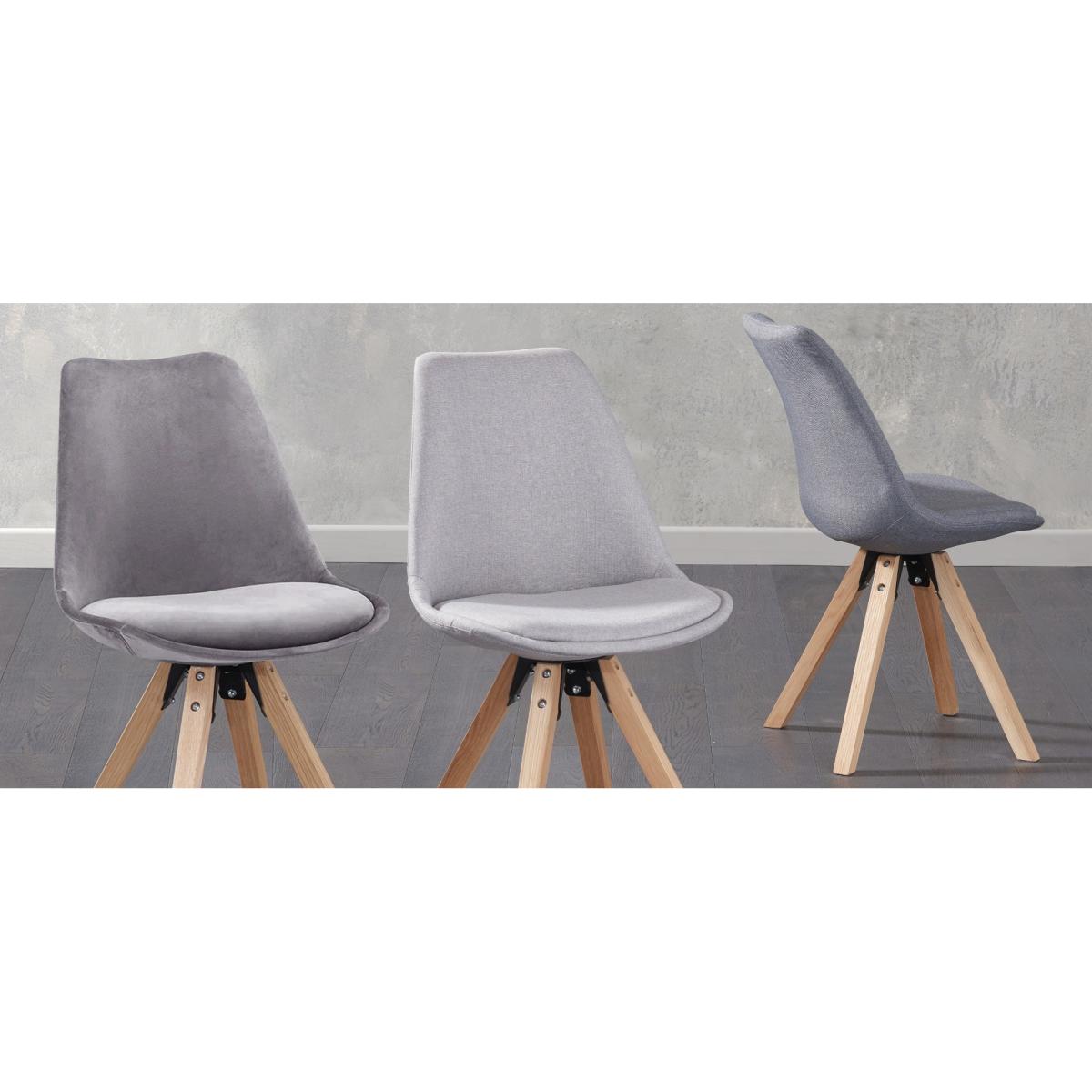 Oscar Dark Grey Fabric Square Leg Dining Chairs - Dark Grey – image 6