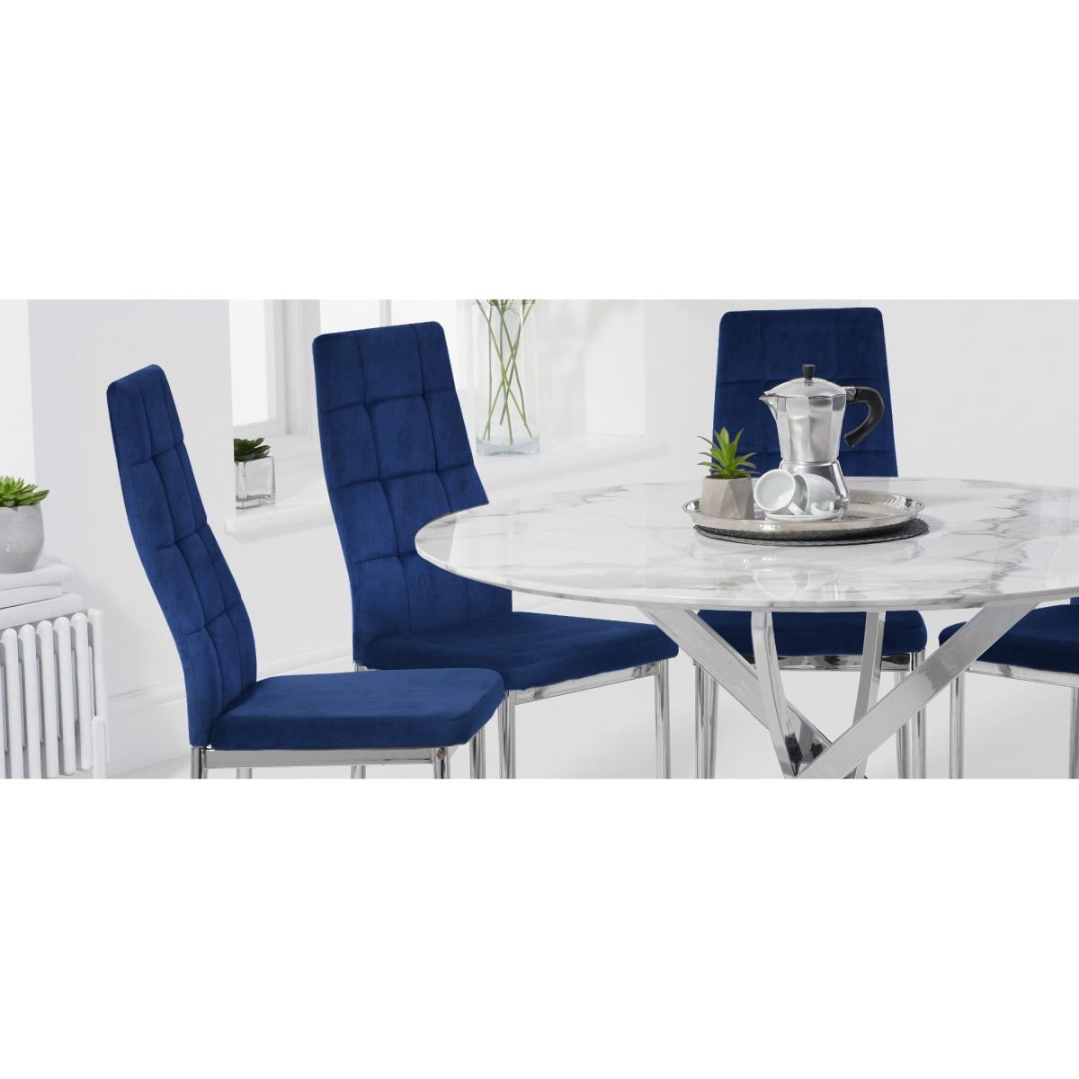 Carter 120cm Round White Marble Table with Melissa Chairs - Grey, 4 Chairs – image 12