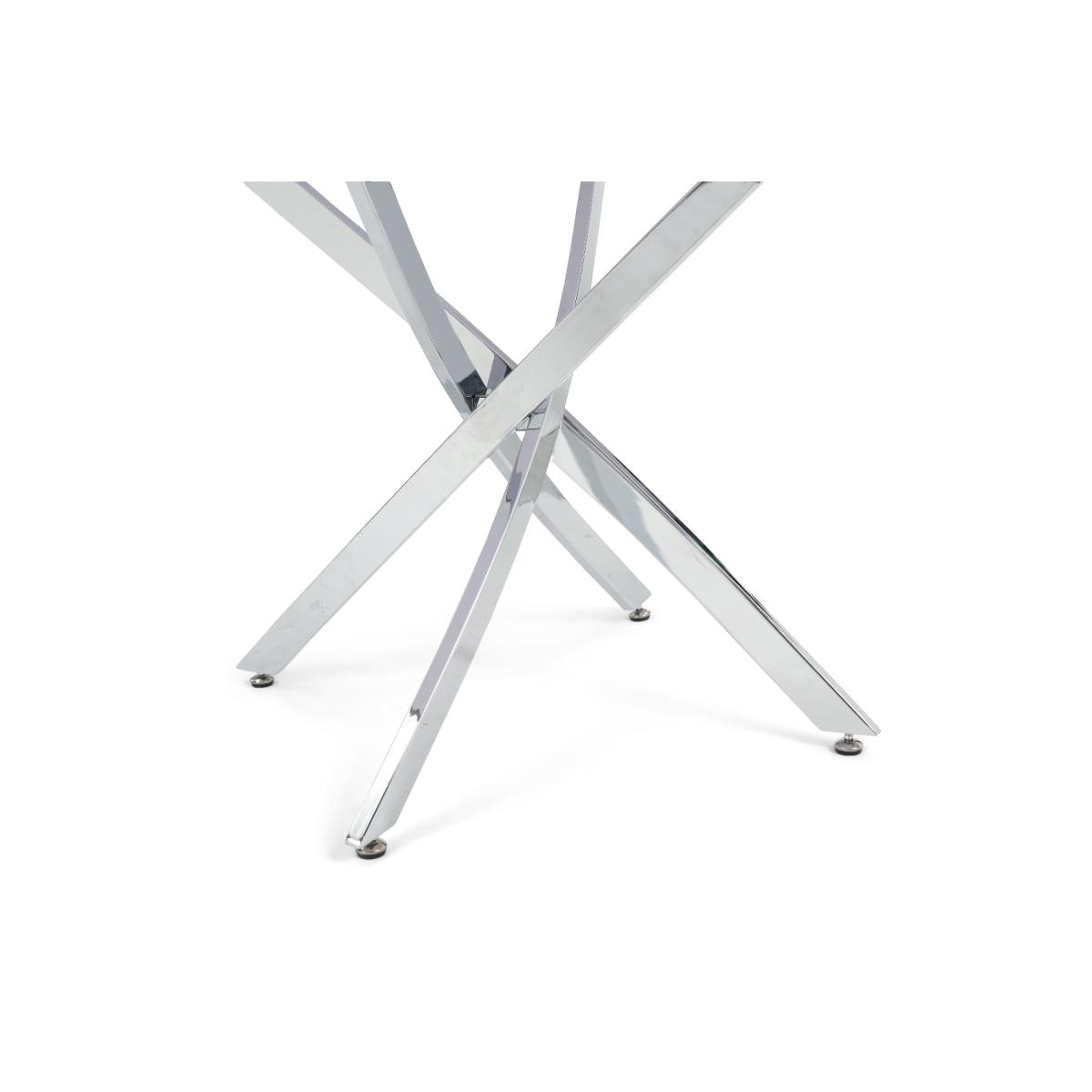 Carter 120cm Round White Marble Table with Melissa Chairs - Grey, 4 Chairs – image 9