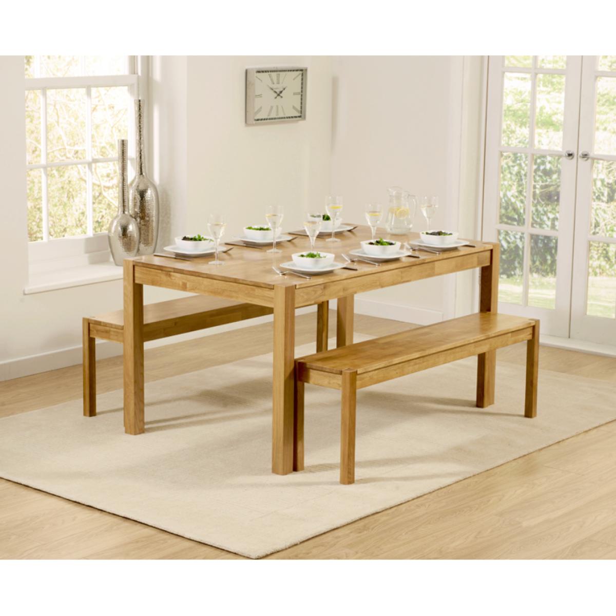 Oxford 150cm Solid Oak Dining Table with Benches – image 2