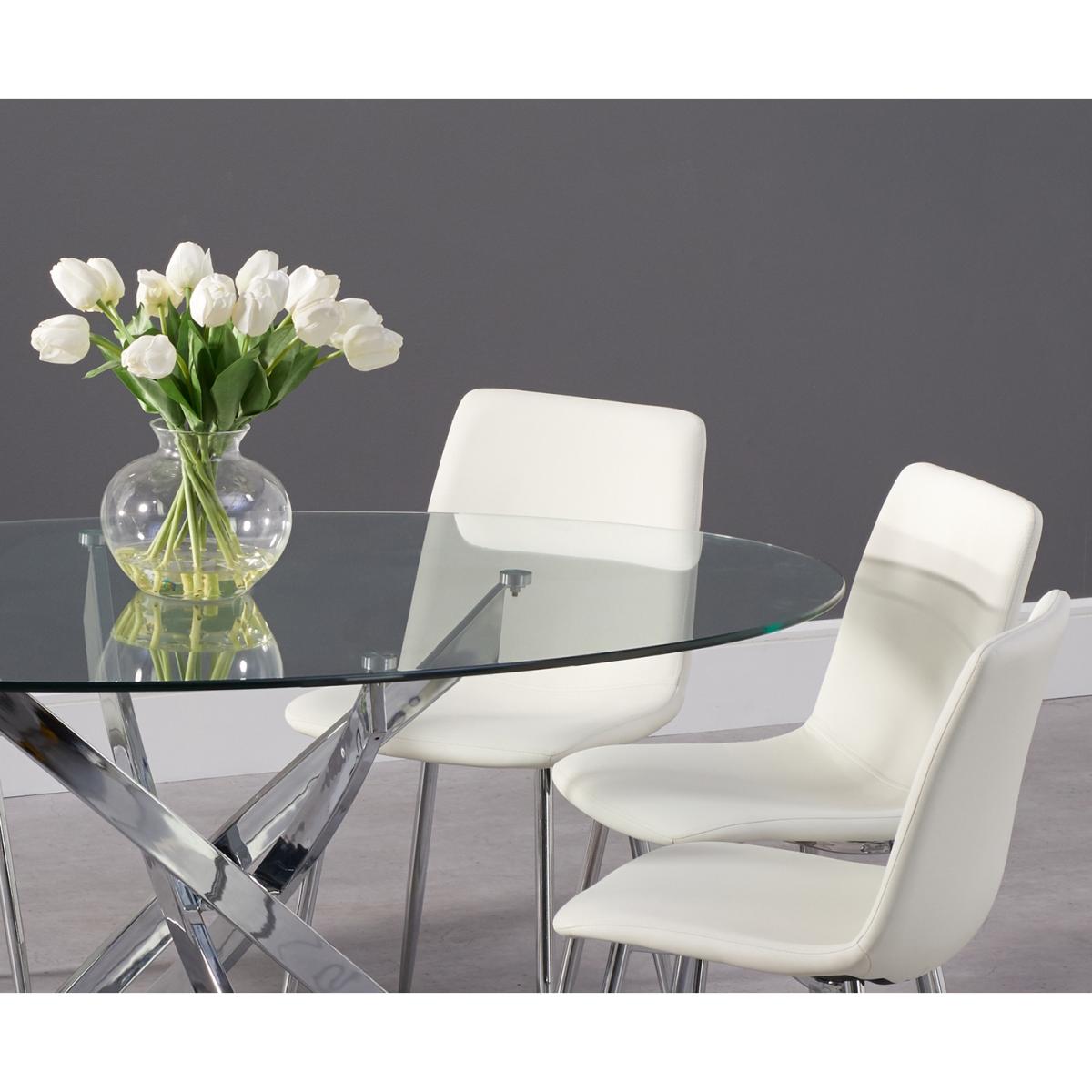 Denver 165cm Oval Glass Dining Table with Helsinki Faux Leather Chairs – image 2