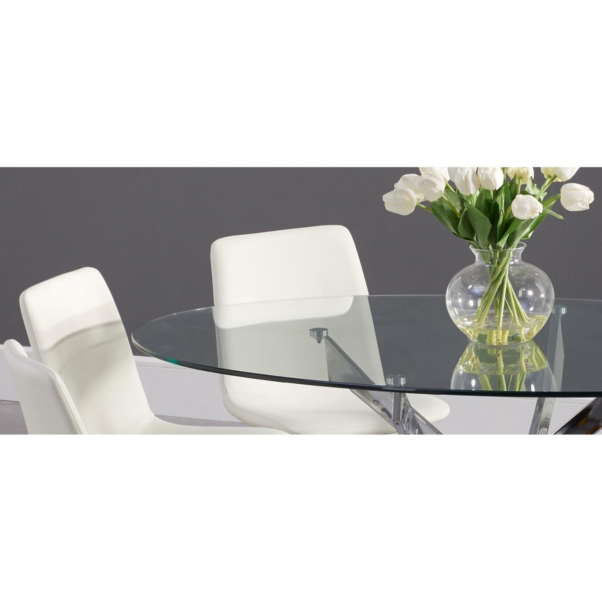 Denver 165cm Oval Glass Dining Table with Helsinki Faux Leather Chairs – image 5