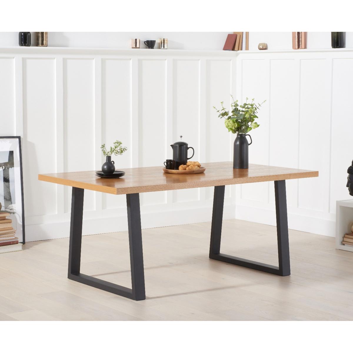 Urban 180cm Industrial Dining Table with Heidi Grey Benches – image 2