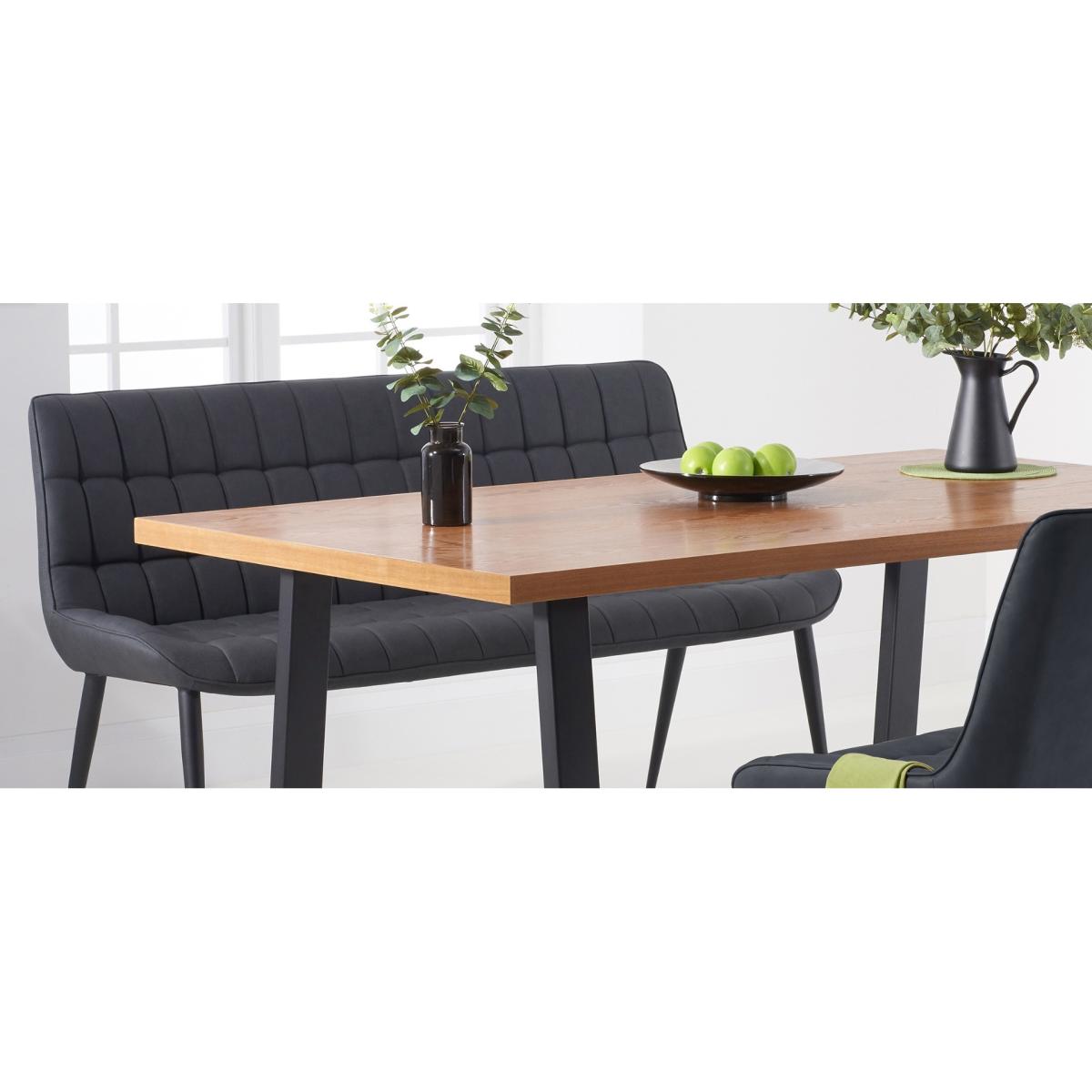 Urban 180cm Industrial Dining Table with Heidi Grey Benches – image 11