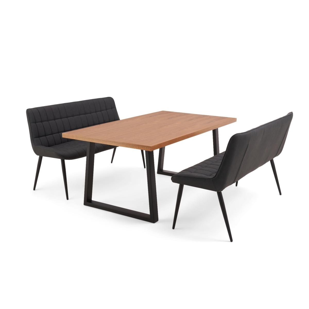 Urban 180cm Industrial Dining Table with Heidi Grey Benches – image 6