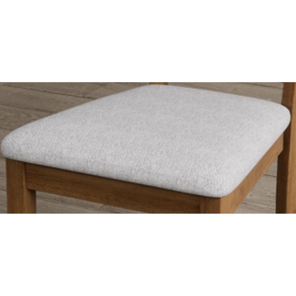 Hertford Rustic Oak Dining Chairs with Light Grey Fabric Seat Pad – image 8