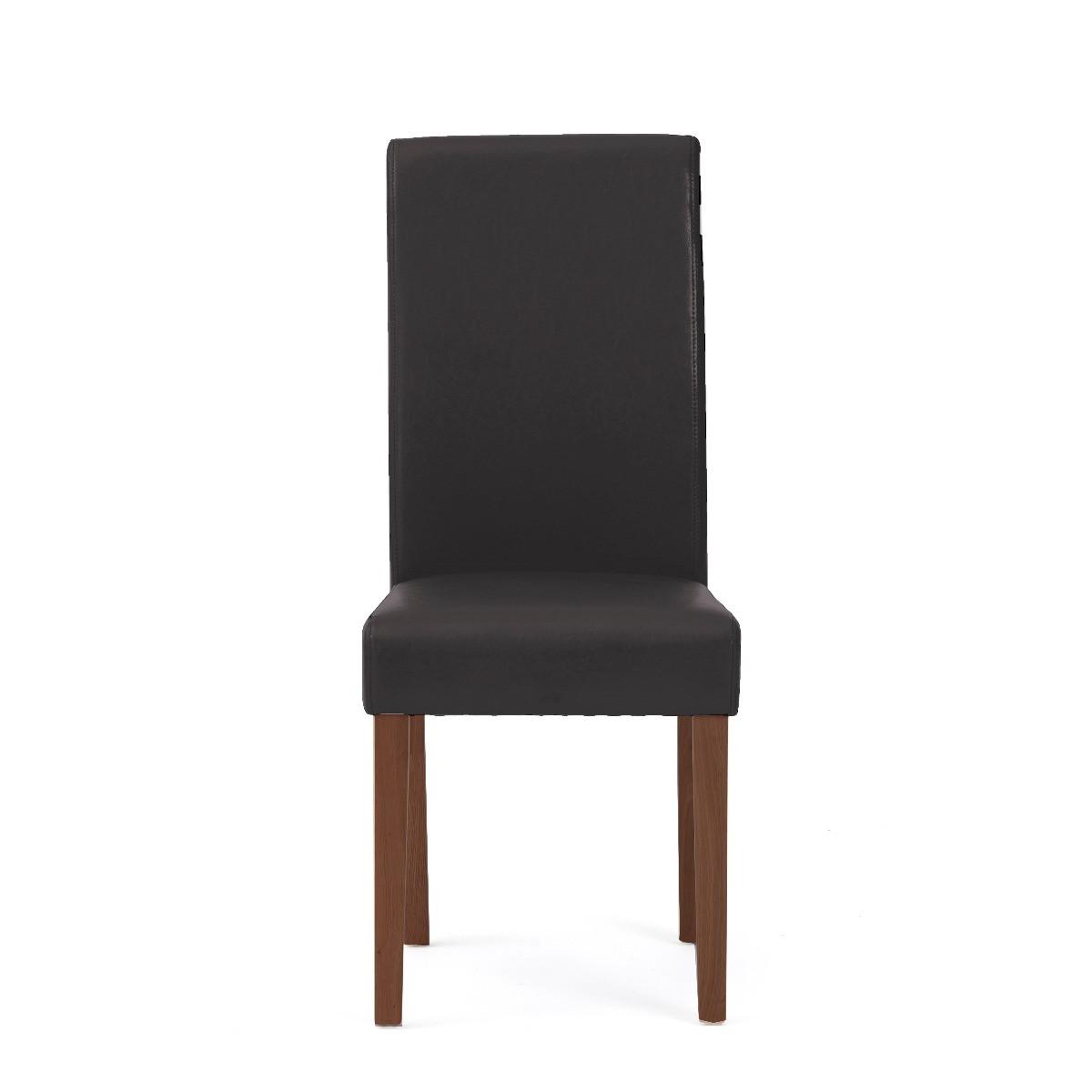 Albany Brown Dark Leg Faux Leather Dining Chairs – image 2