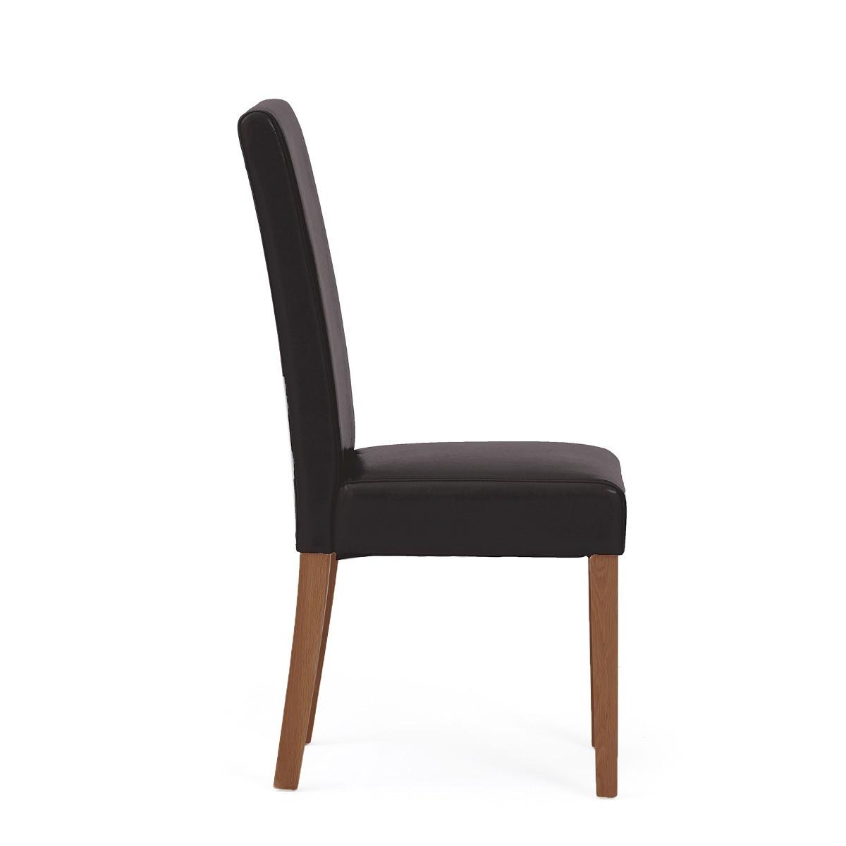 Albany Brown Dark Leg Faux Leather Dining Chairs – image 4