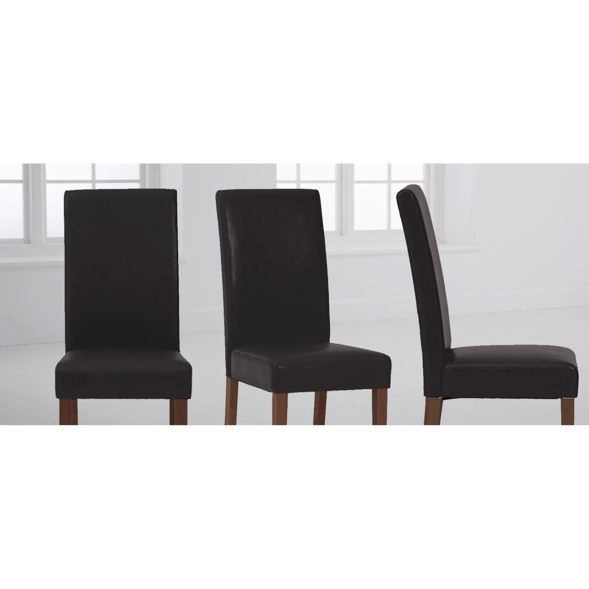 Albany Brown Dark Leg Faux Leather Dining Chairs – image 7