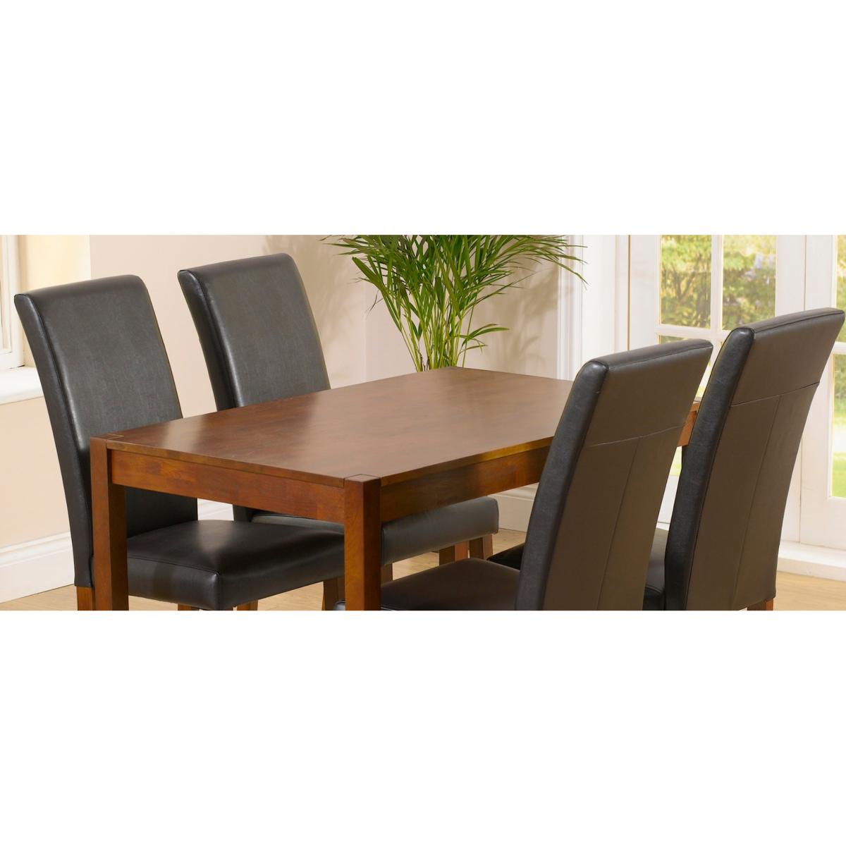 Albany Brown Dark Leg Faux Leather Dining Chairs – image 9