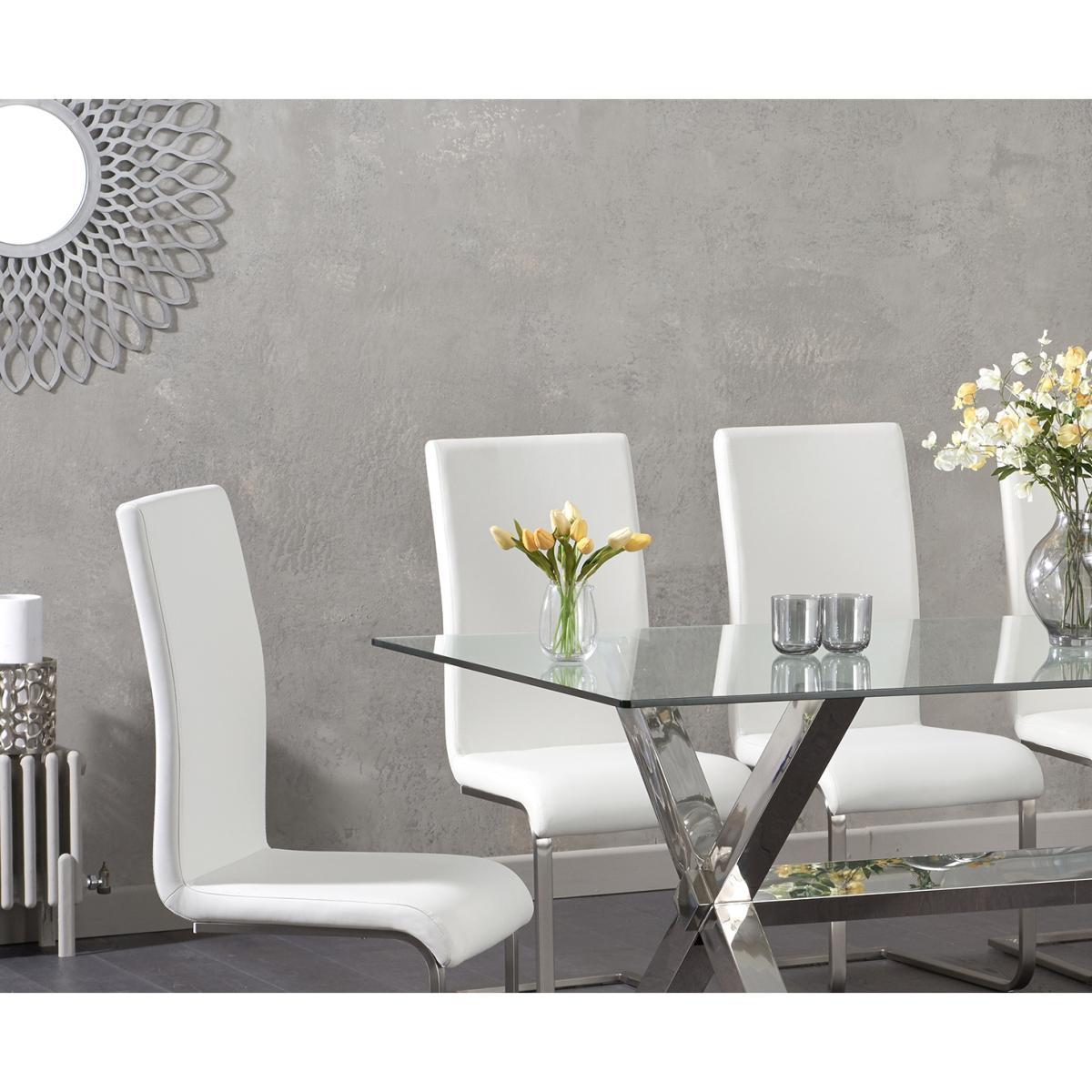Renzo 200cm Glass Dining Table with Malaga Chairs – image 2
