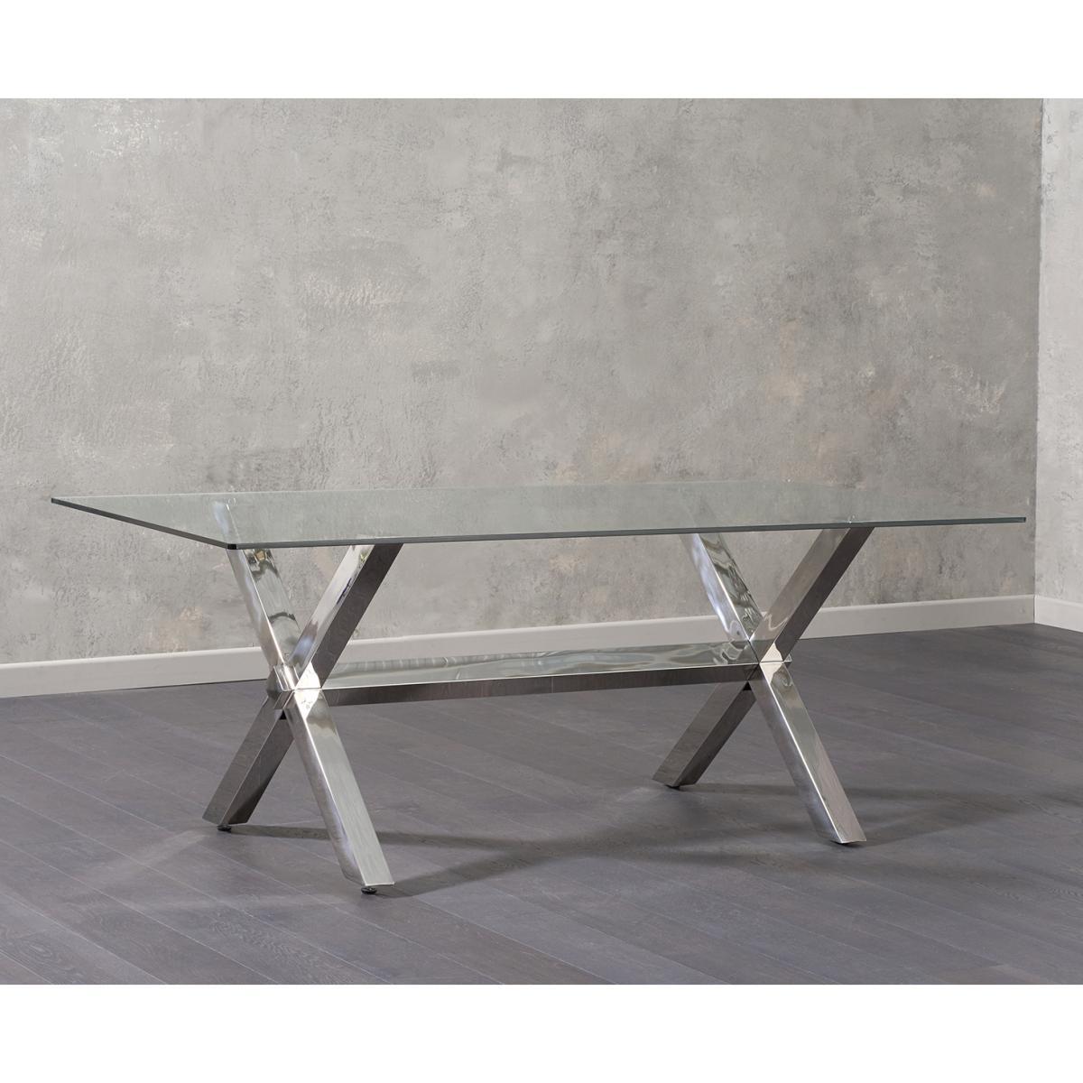Renzo 200cm Glass Dining Table with Malaga Chairs – image 4