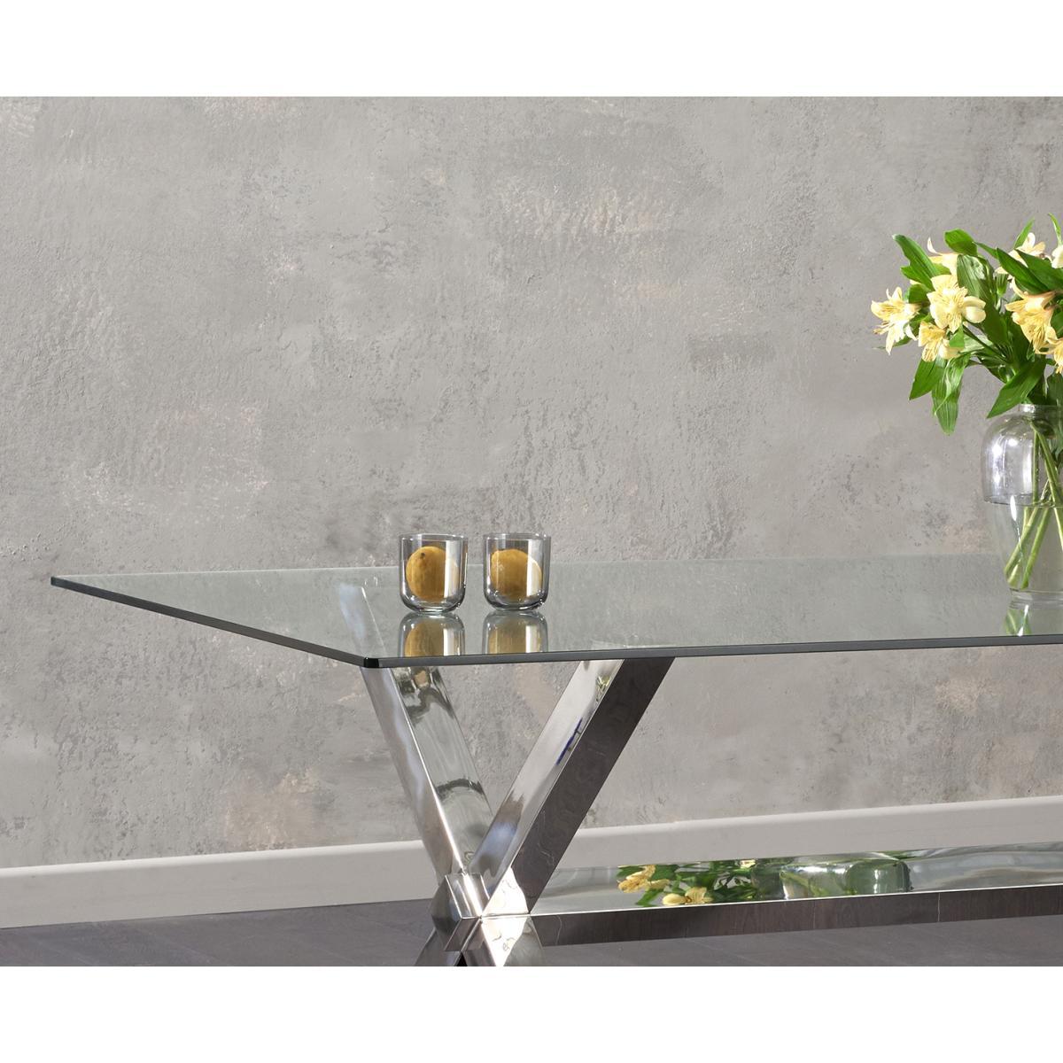 Renzo 200cm Glass Dining Table with Malaga Chairs – image 5