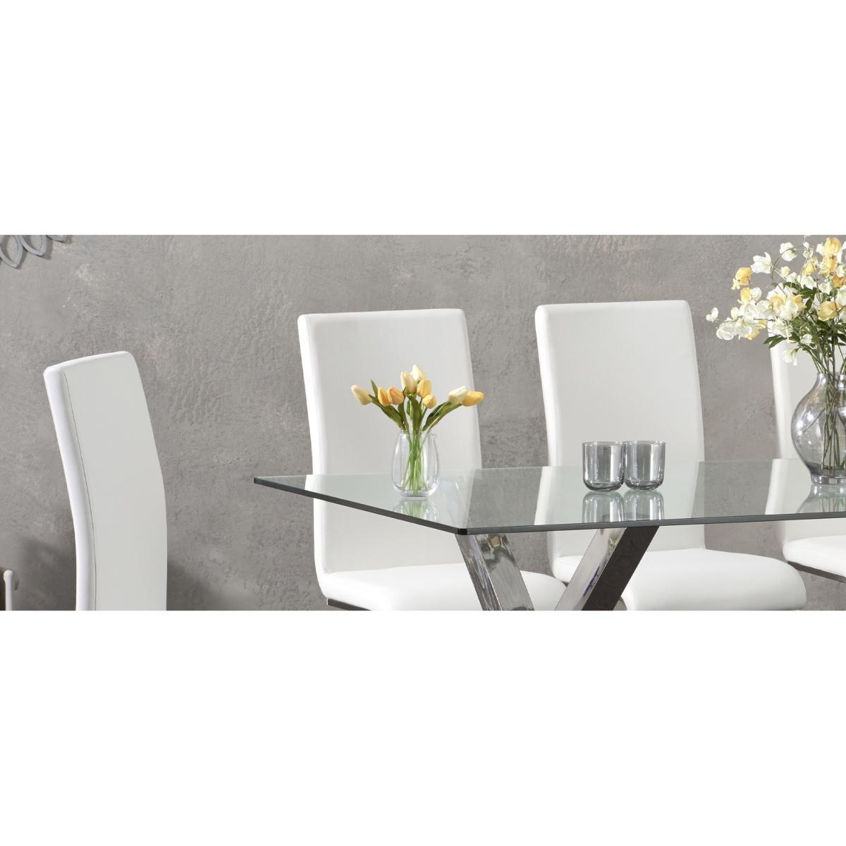 Renzo 200cm Glass Dining Table with Malaga Chairs – image 7