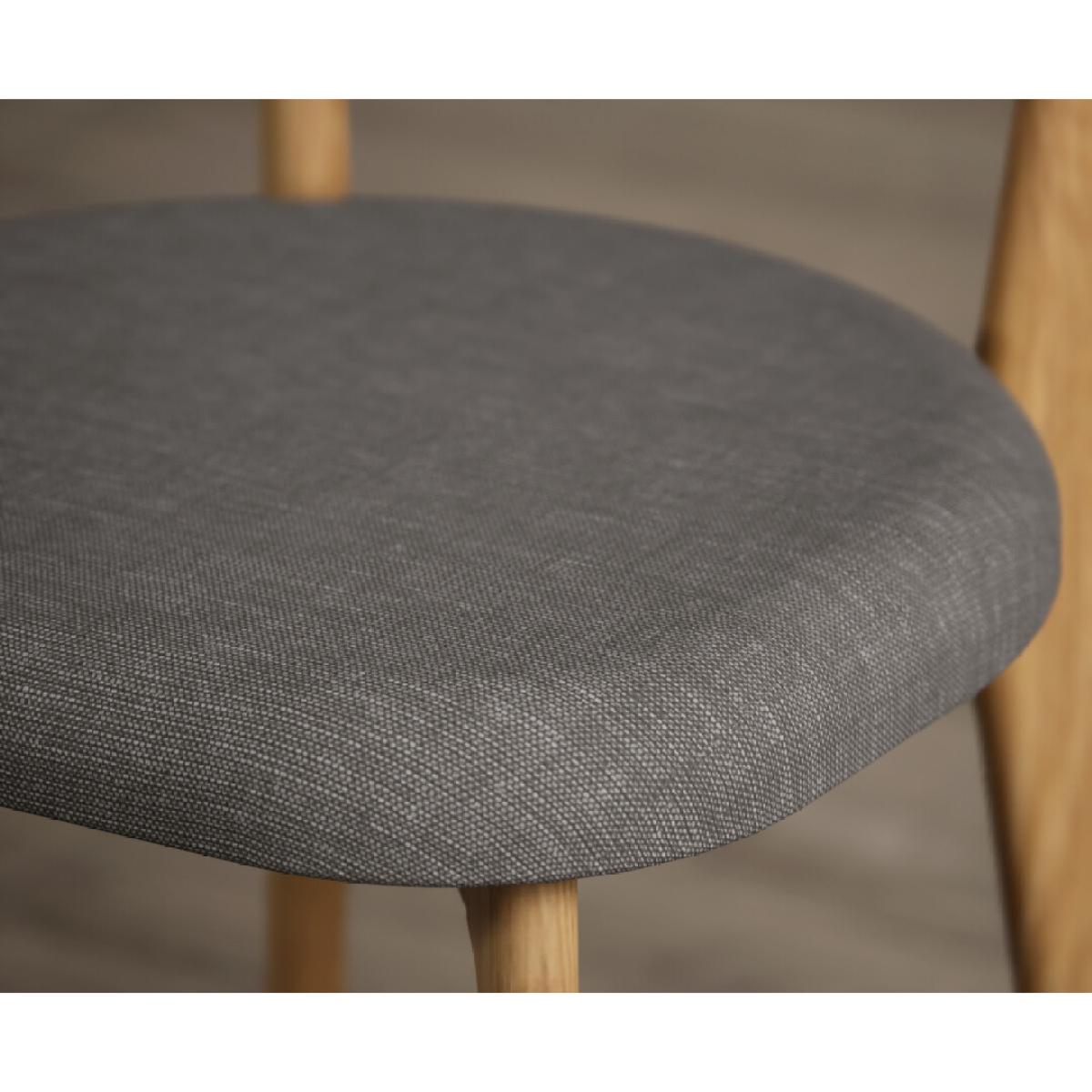 Nordic Grey Linen Dining Chairs – image 3