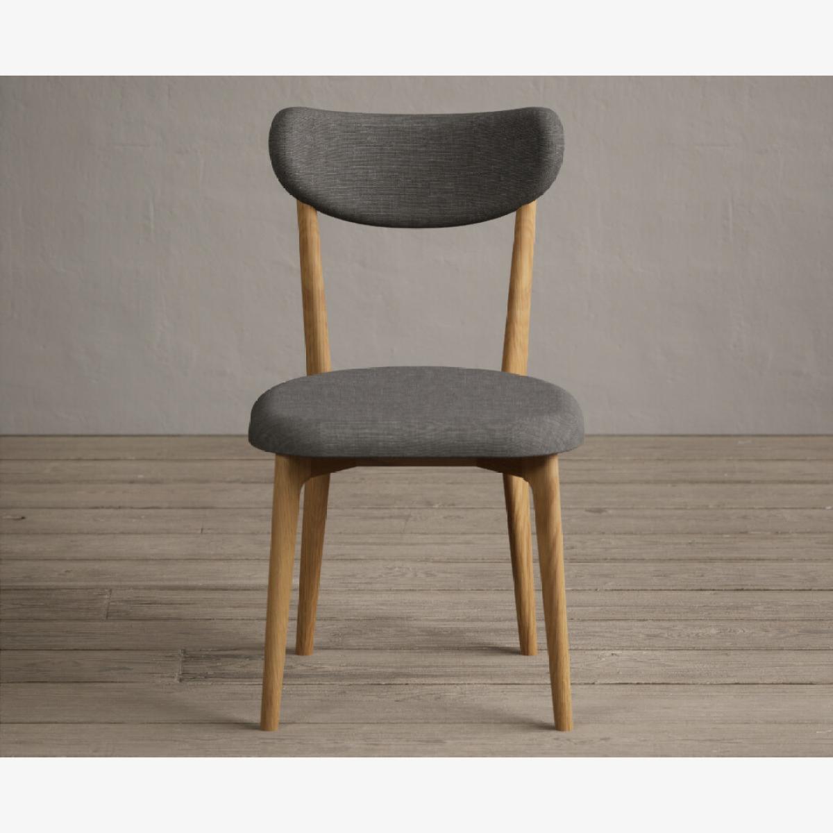 Nordic Grey Linen Dining Chairs – image 1