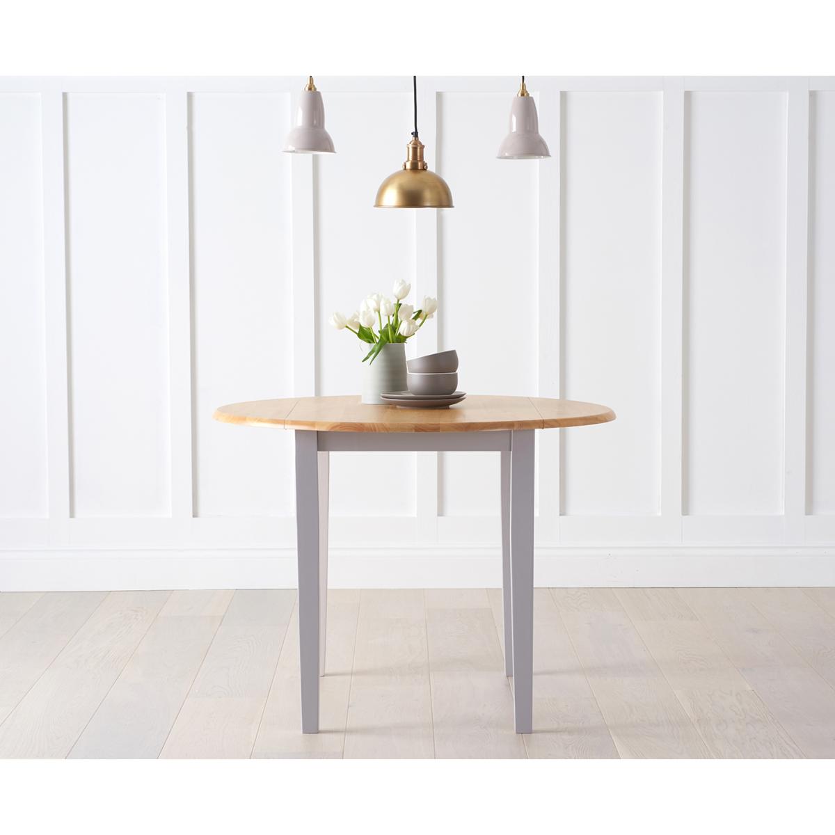 Genoa Oak and Grey 100cm Drop Leaf Extending Dining Table and Chairs - Oak and Grey, 4 Chairs – image 5
