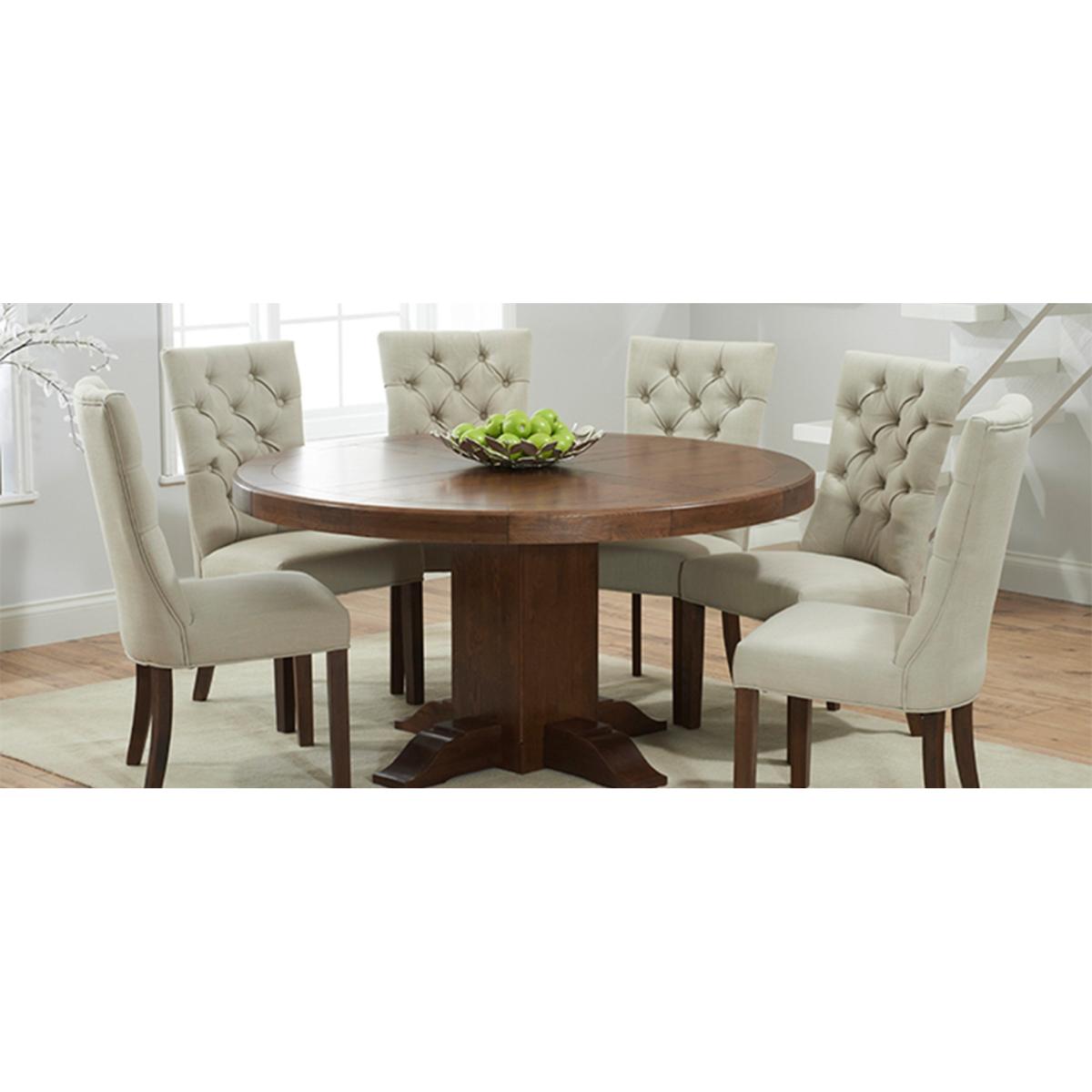 Anais Cream Fabric Dark Oak Leg Dining Chairs - Cream – image 4
