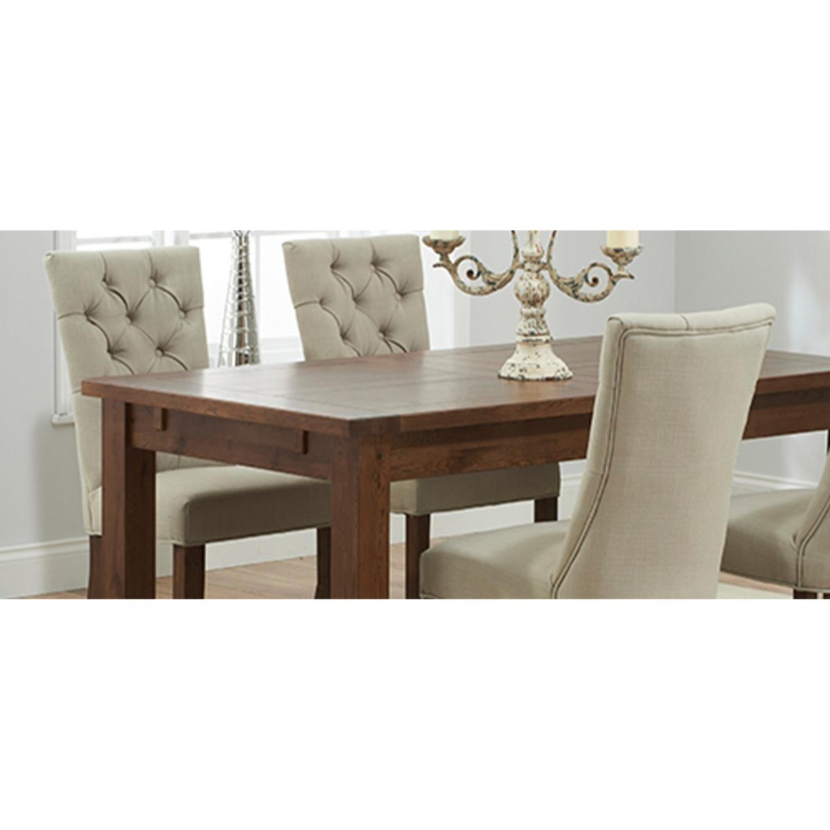 Anais Cream Fabric Dark Oak Leg Dining Chairs - Cream – image 6