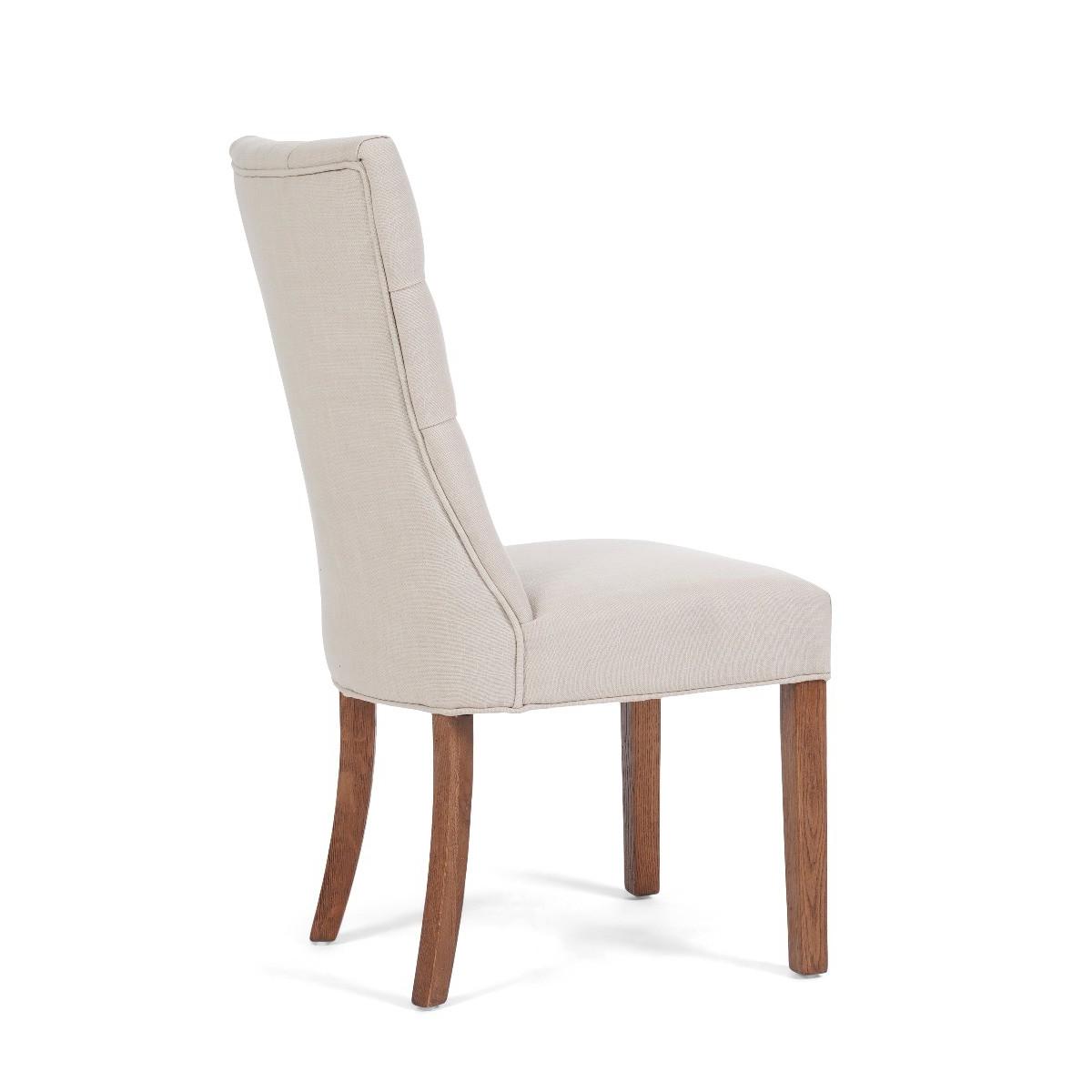 Anais Cream Fabric Dark Oak Leg Dining Chairs - Cream – image 7