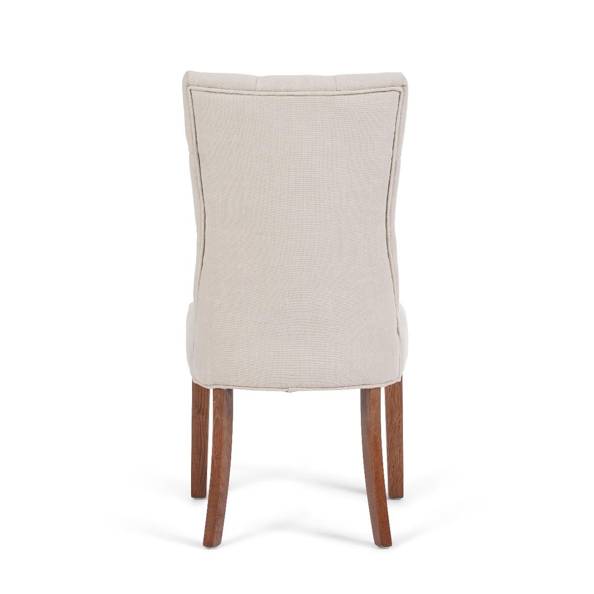 Anais Cream Fabric Dark Oak Leg Dining Chairs - Cream – image 9