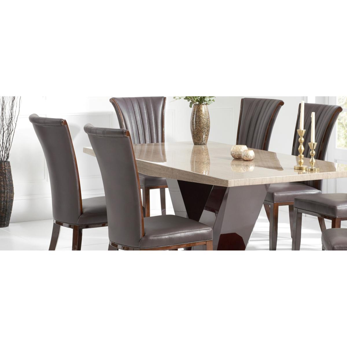 Alpine Brown Leather Dining Chairs - Brown – image 11