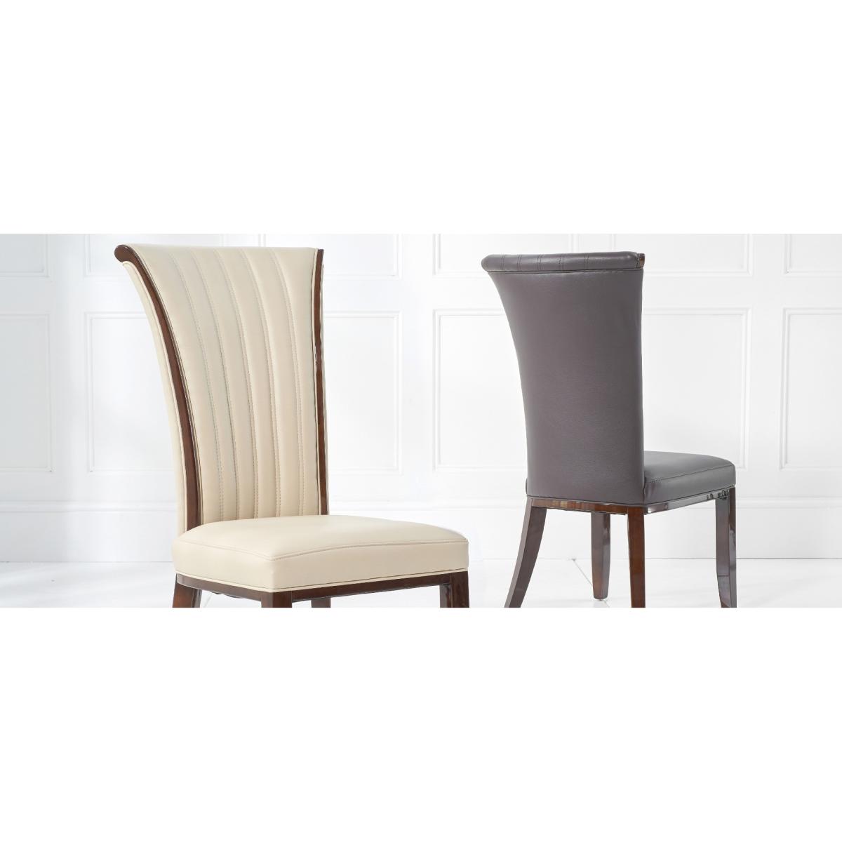 Alpine Brown Leather Dining Chairs - Brown – image 12